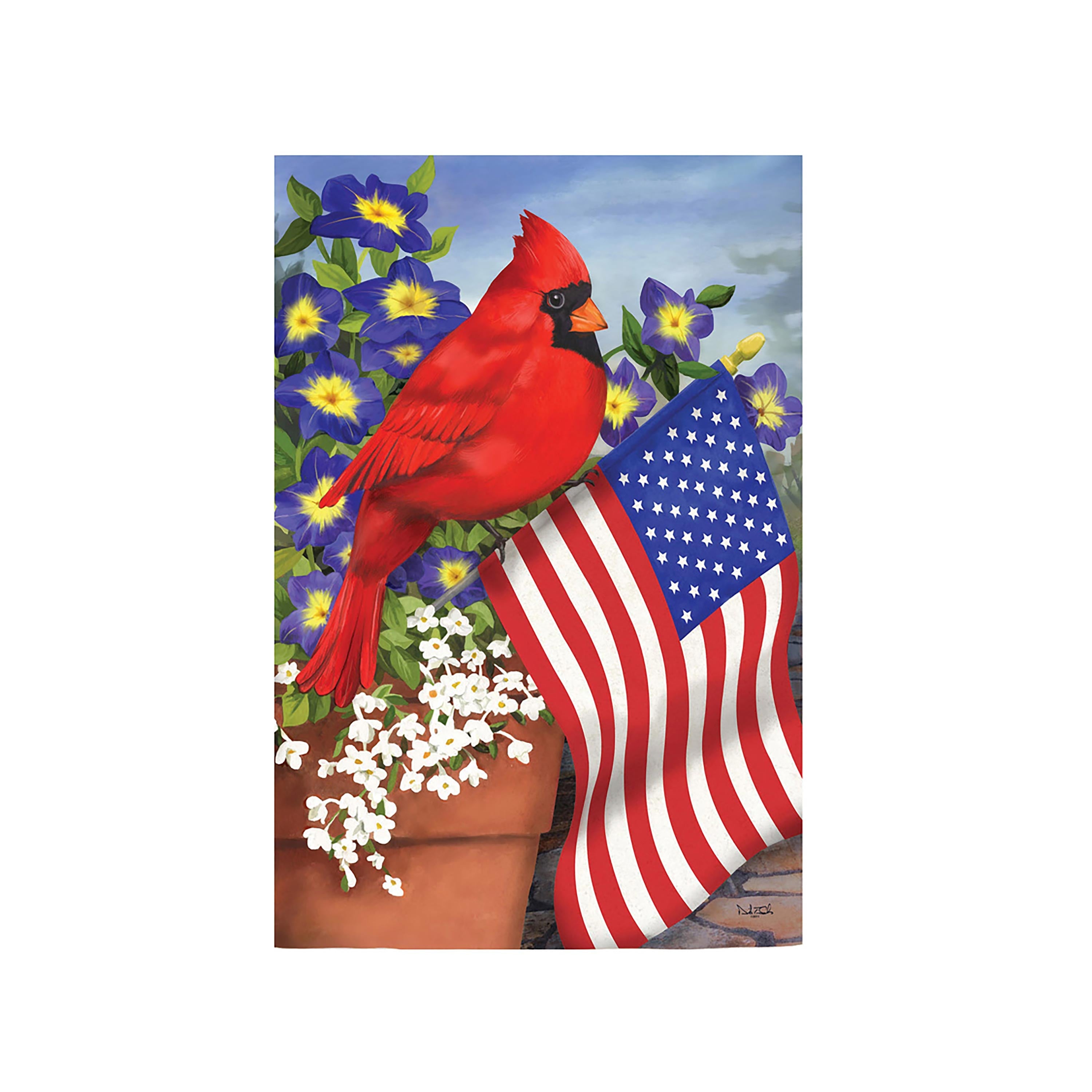 Cardinal Glory Suede Garden Flag