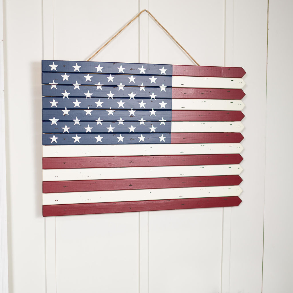 Classic American Flag Wooden Wall Art