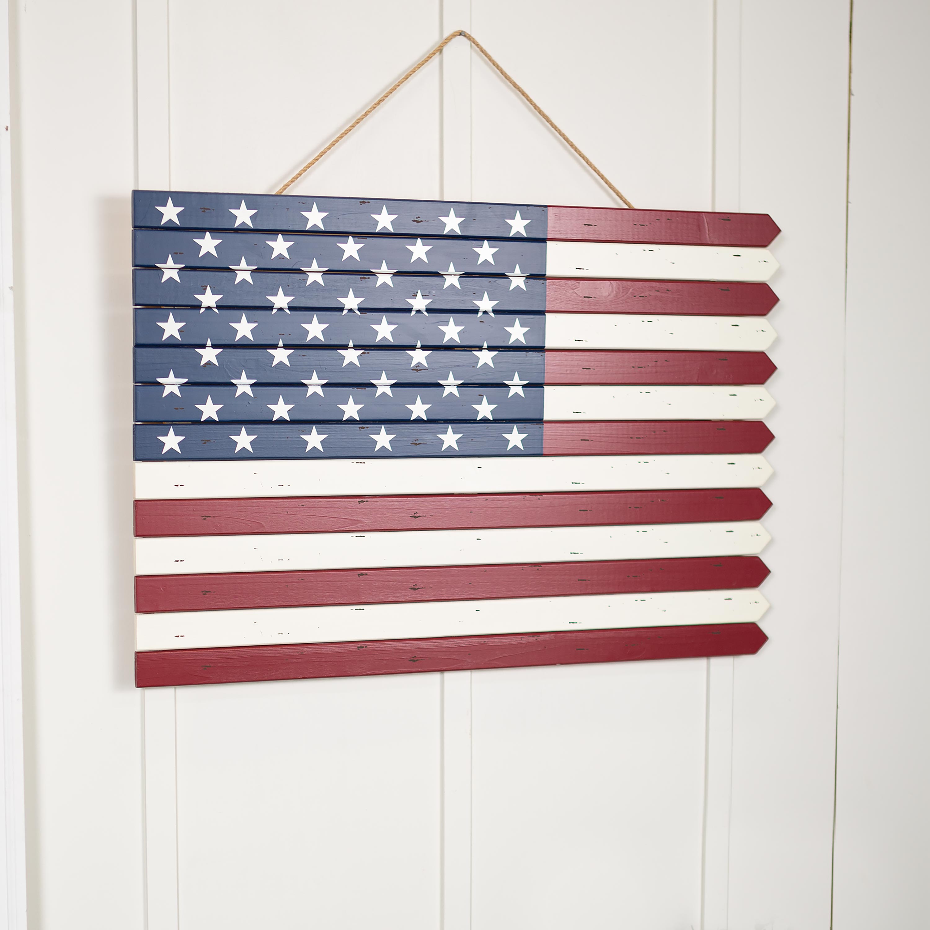 Classic American Flag Wooden Wall Art
