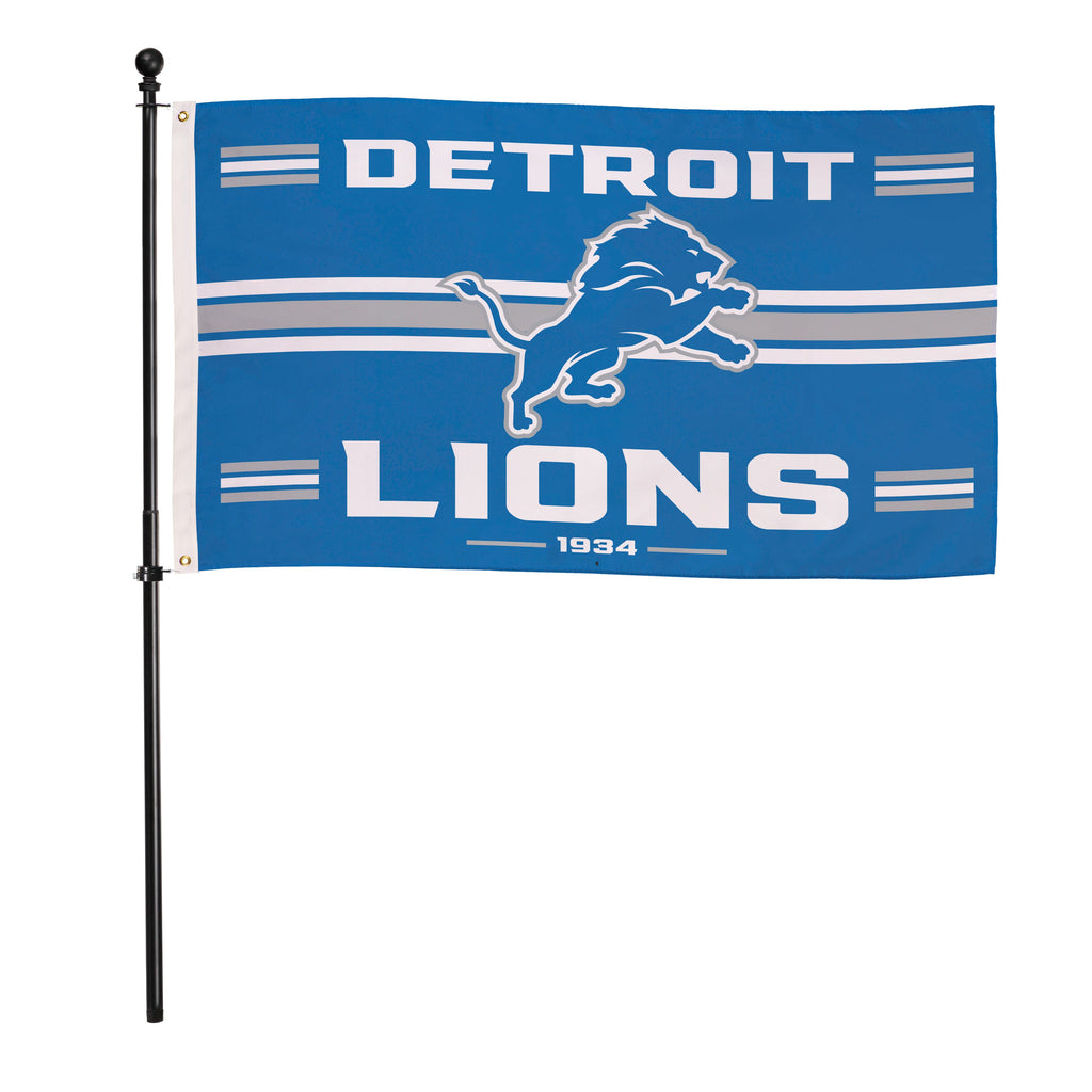 Detroit Lions Single Sided Flag w/ 2 Grommets, 3'x5'