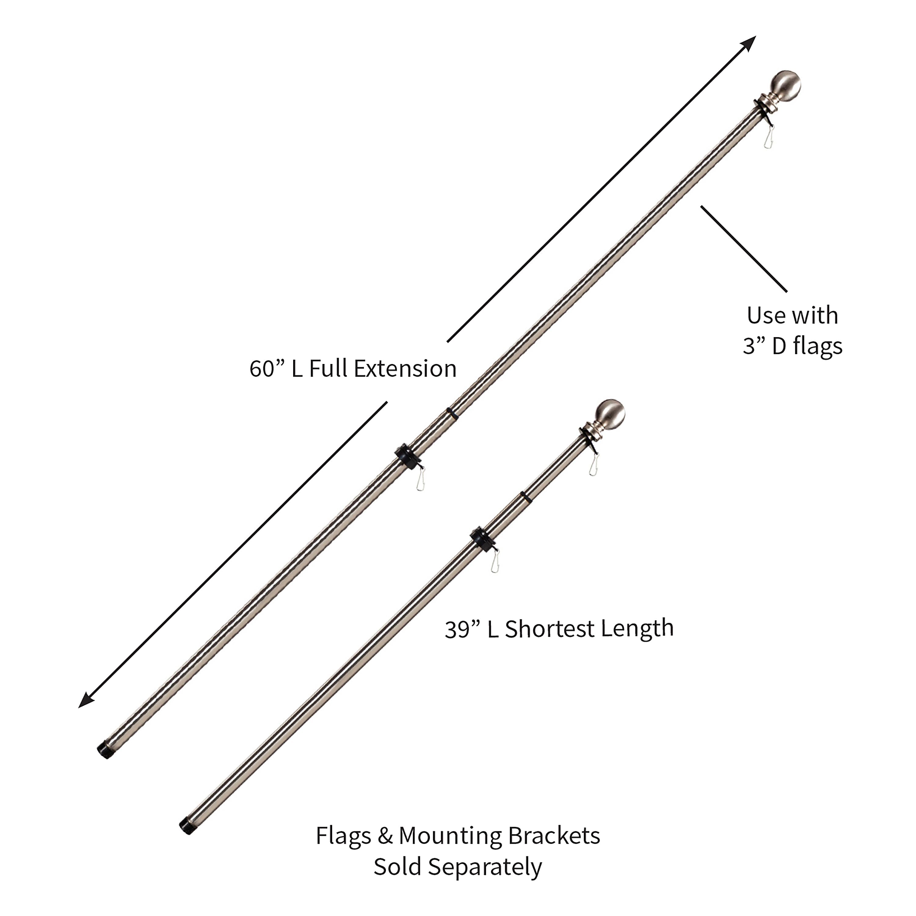 Extendable Metal House Flag Pole