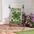 Lucky Clover Suede Garden Flag