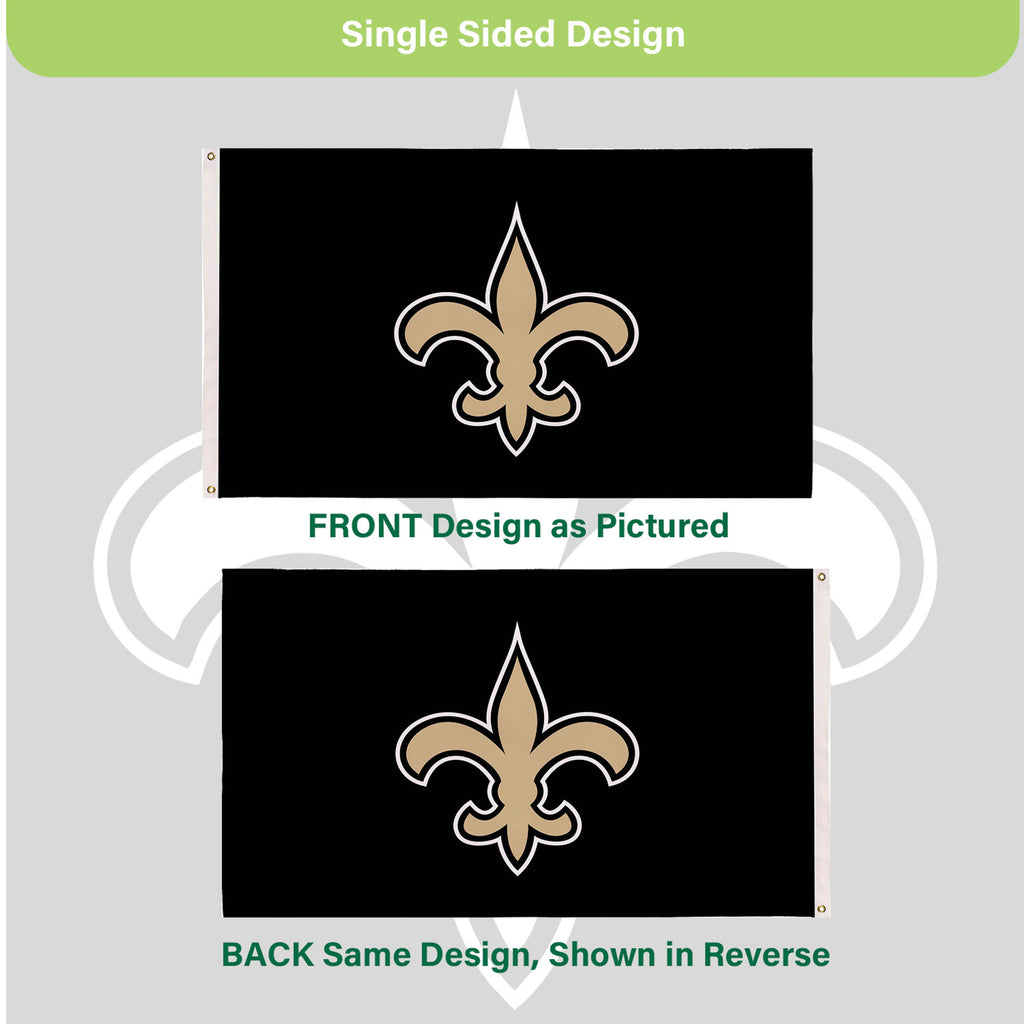 New Orleans Saints Single Sided Estate Flag with 2 Grommets, 3'x5'