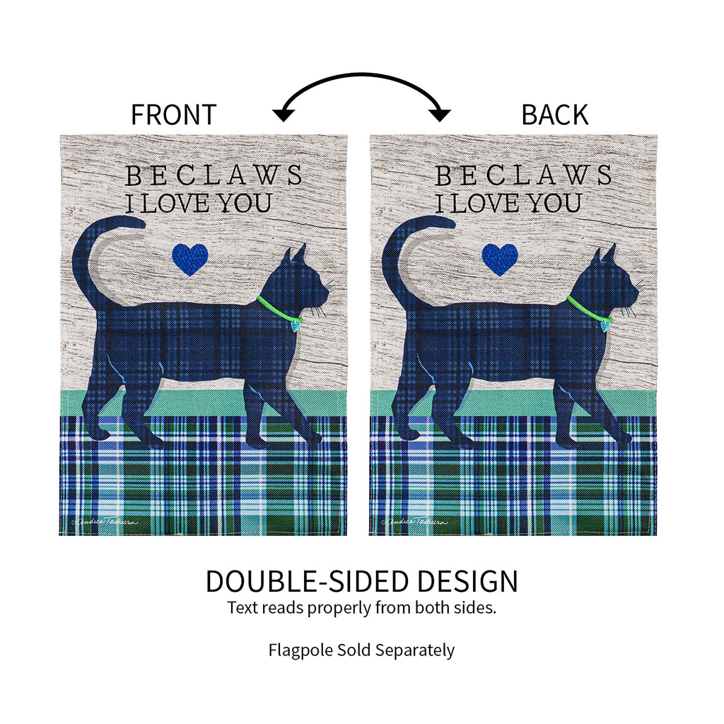 Beclaws I Love You Garden Burlap Flag