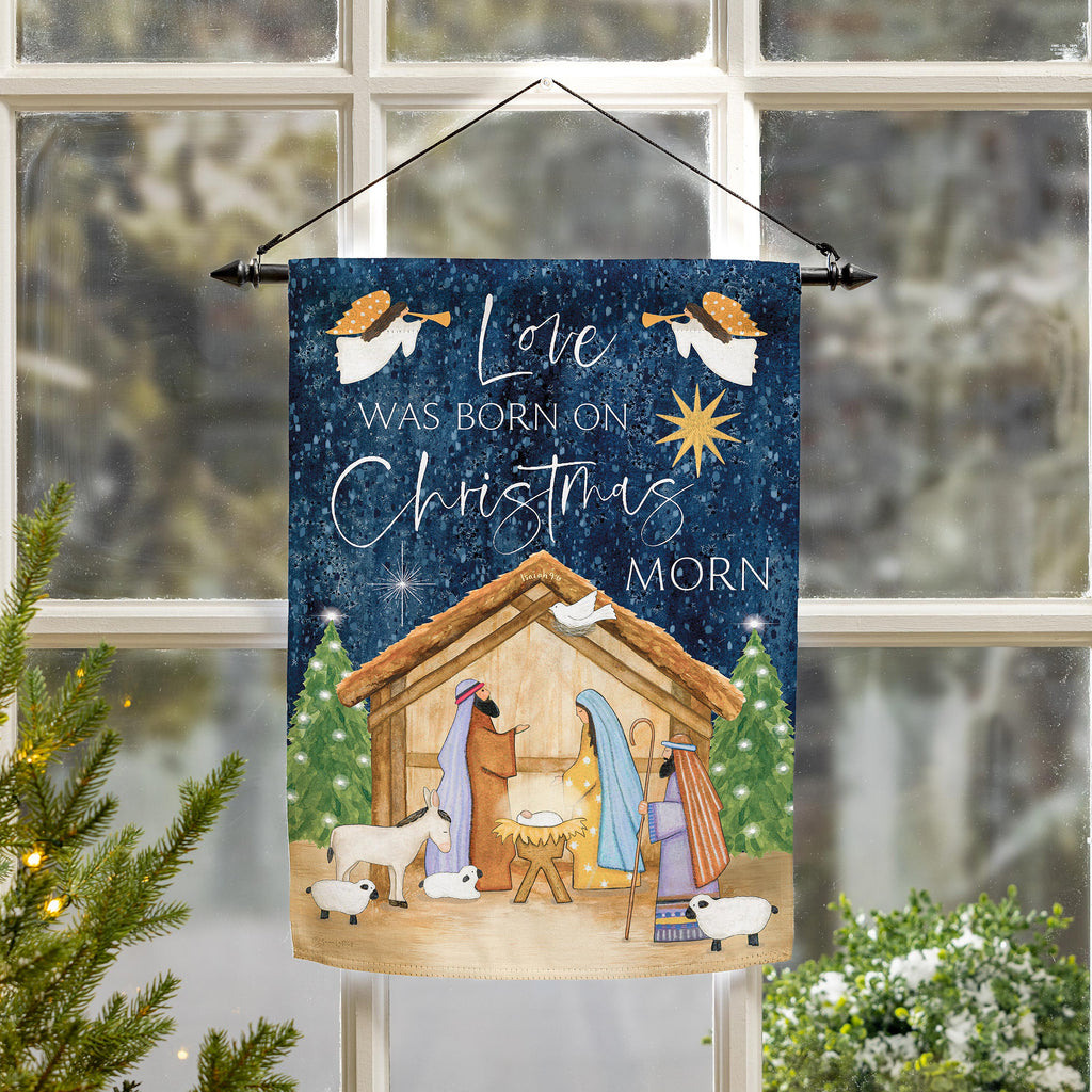 Love Was Born Suede Garden Flag