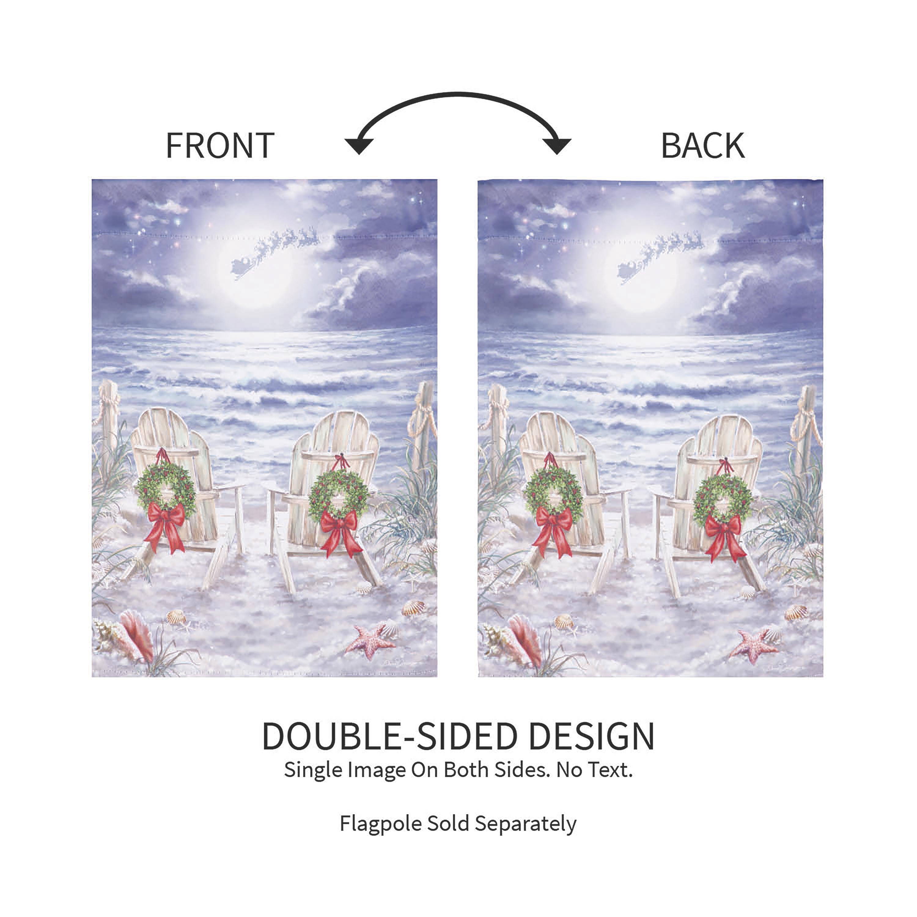 Christmas on the Beach Suede Garden Flag