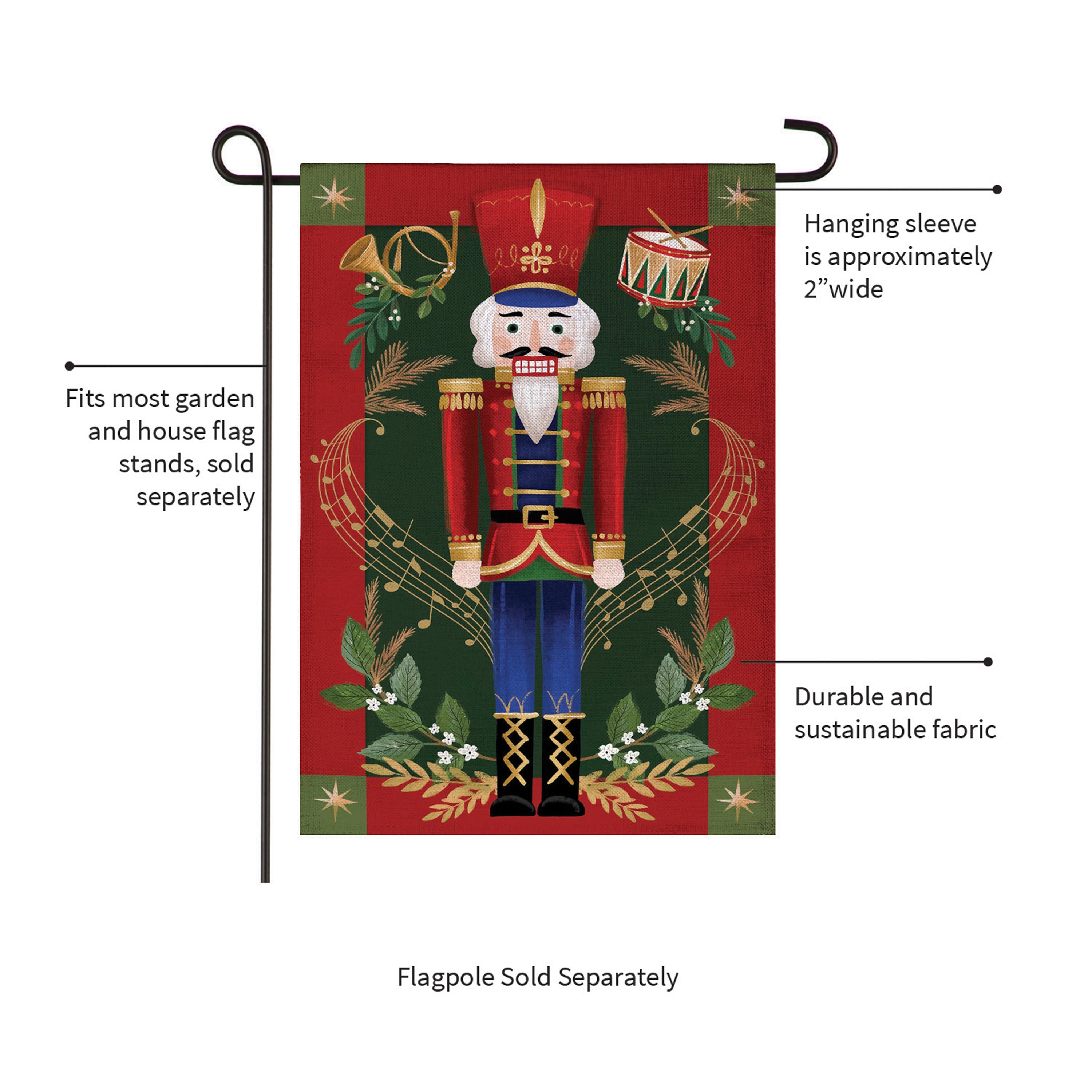 Joyful Traditions Double Sided Burlap Garden  Flag