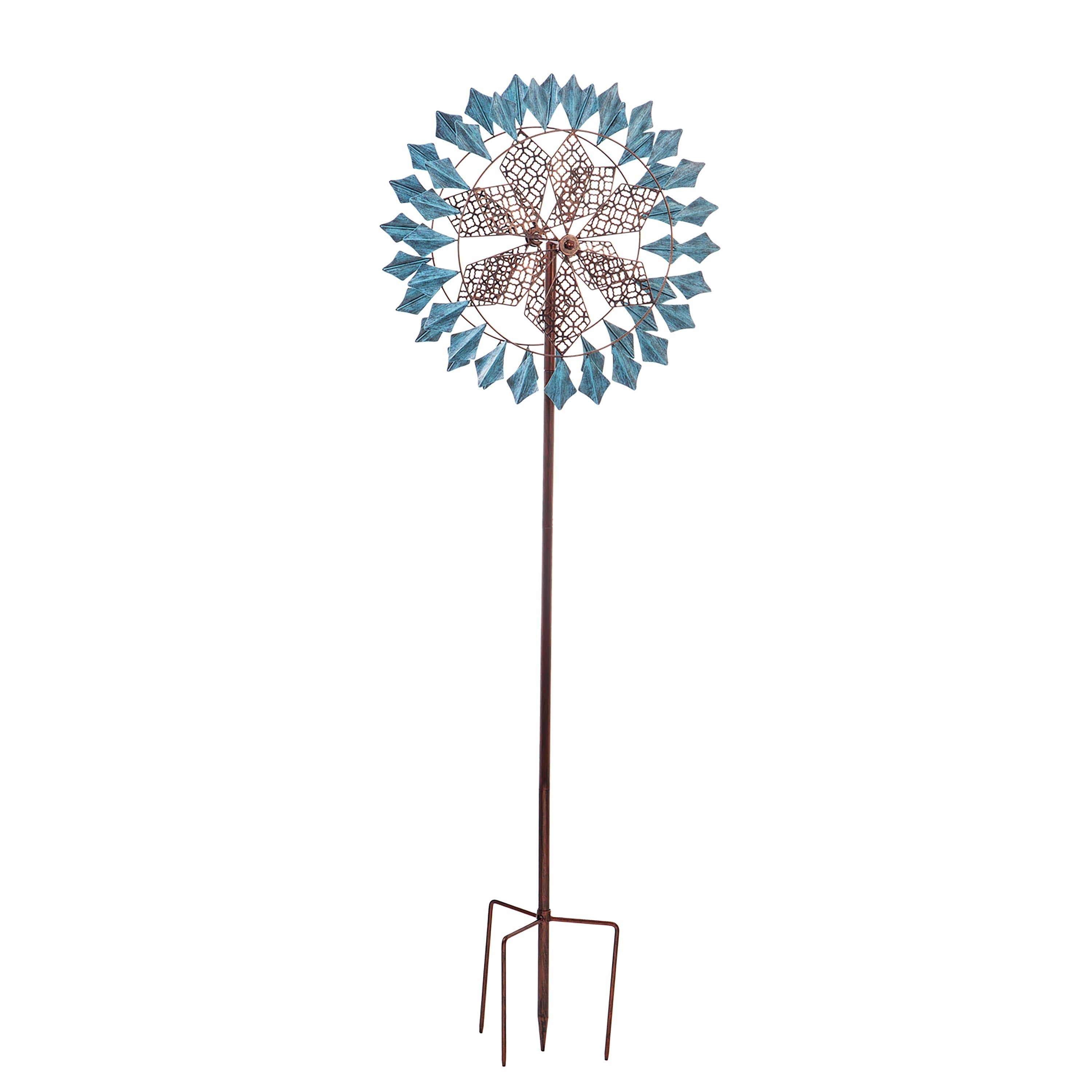 75"H Wind Spinner, Copper and Verdigris