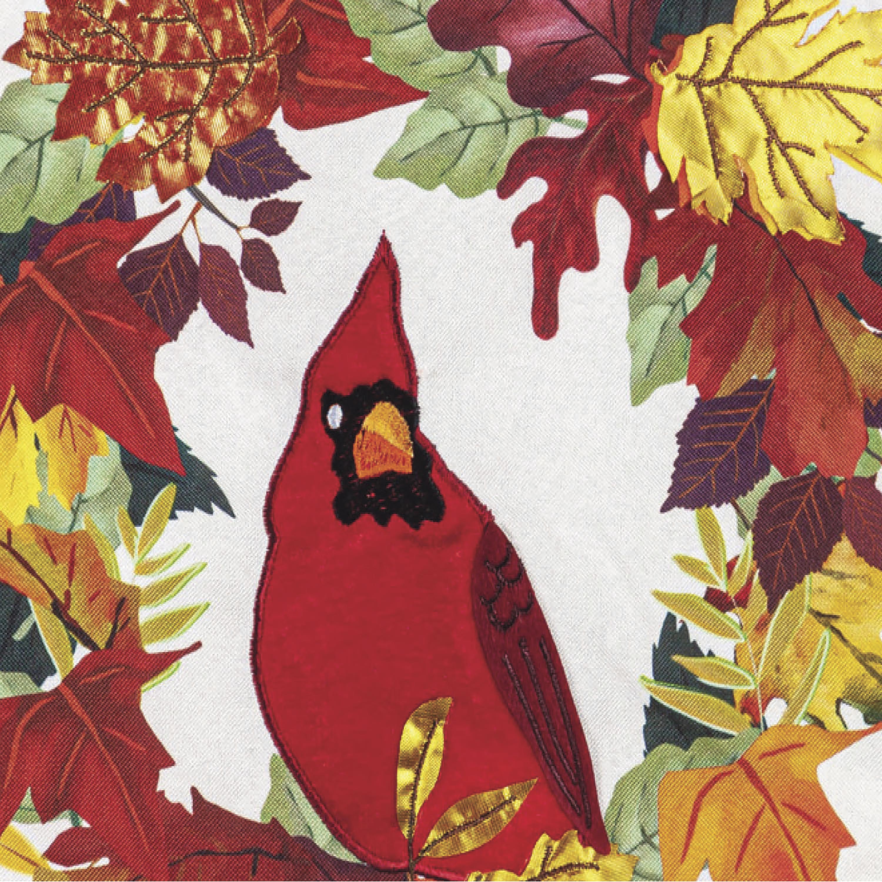 Hello Fall Cardinal Wreath Garden Linen Flag