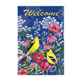 Watercolor Wildflowers Garden Suede Flag