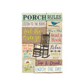 Porch Rules Suede Garden Flag
