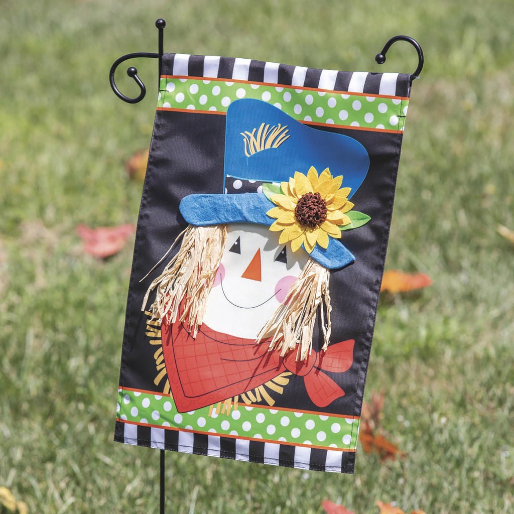 Scarecrow Friend Applique Garden Flag