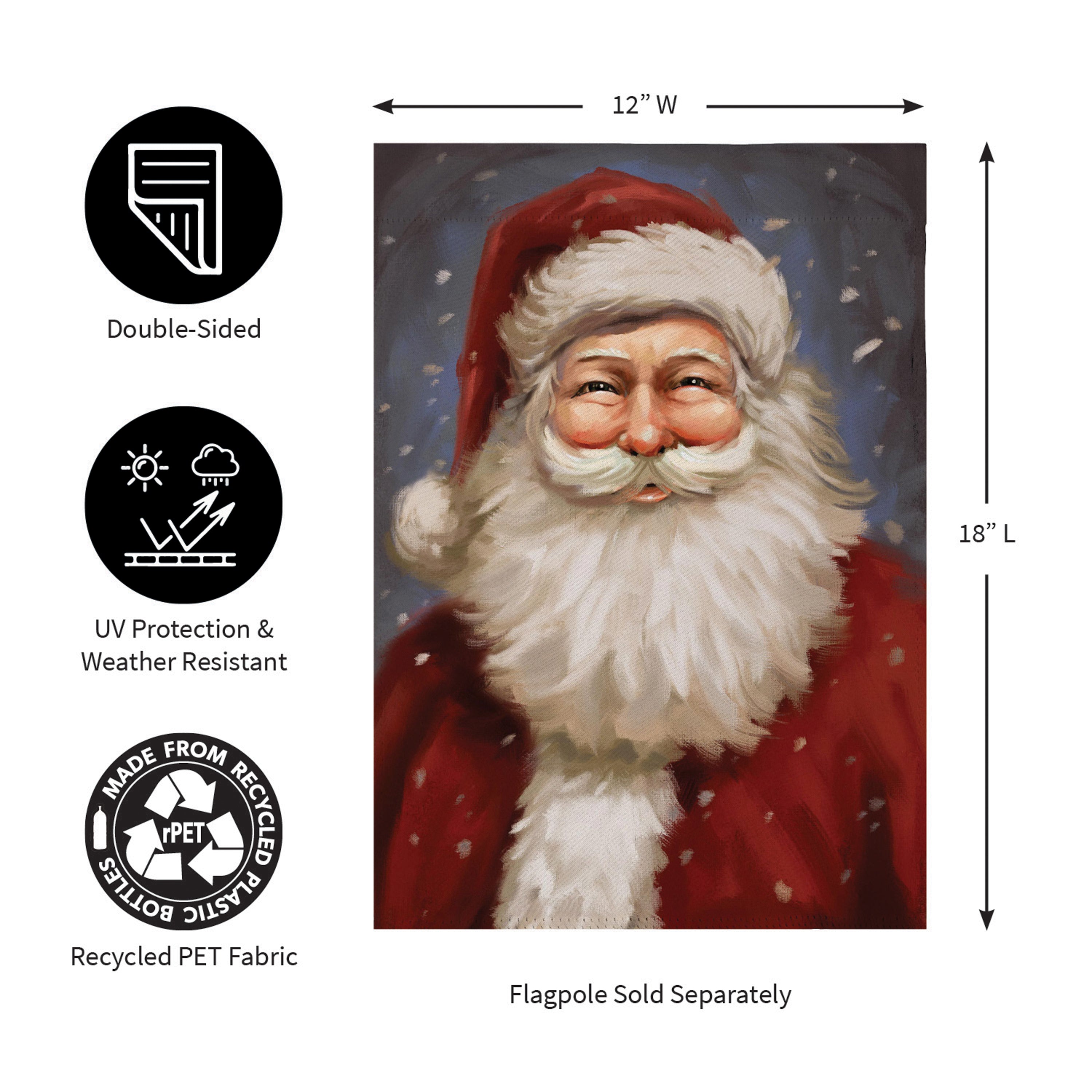 Joyful Santa Suede Garden Flag
