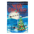 Santa's Sleigh on Christmas Lustre House Flag