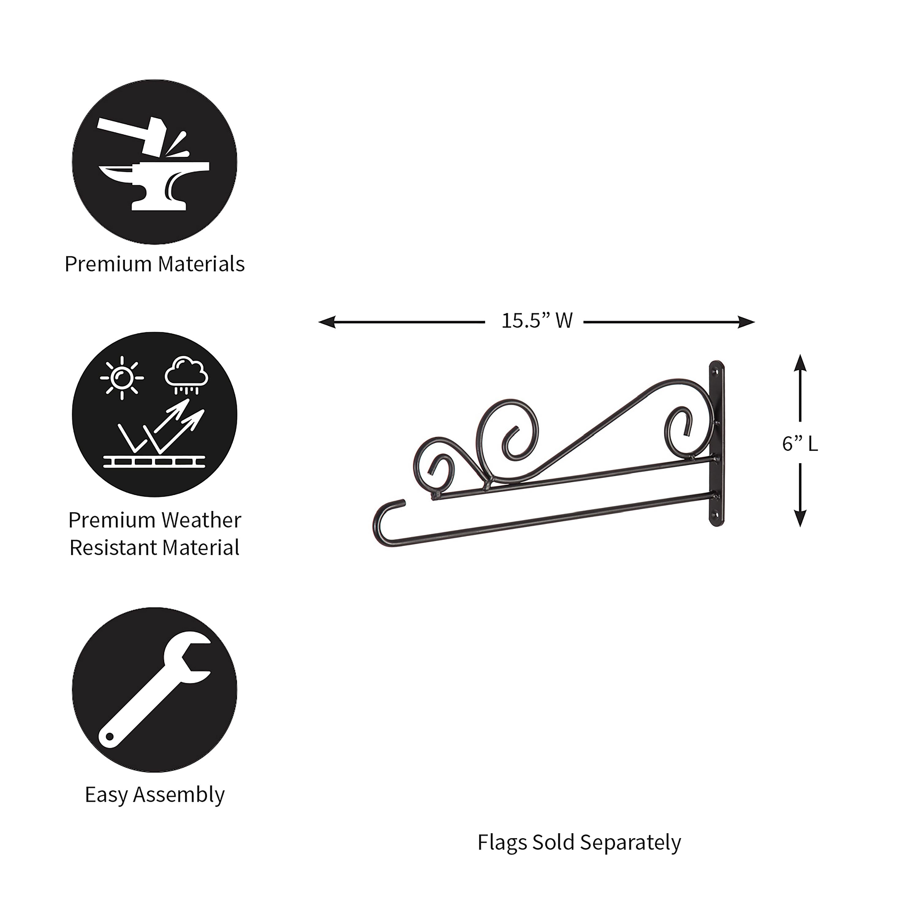 Swirl Wall-Mount Garden Flag Hanger