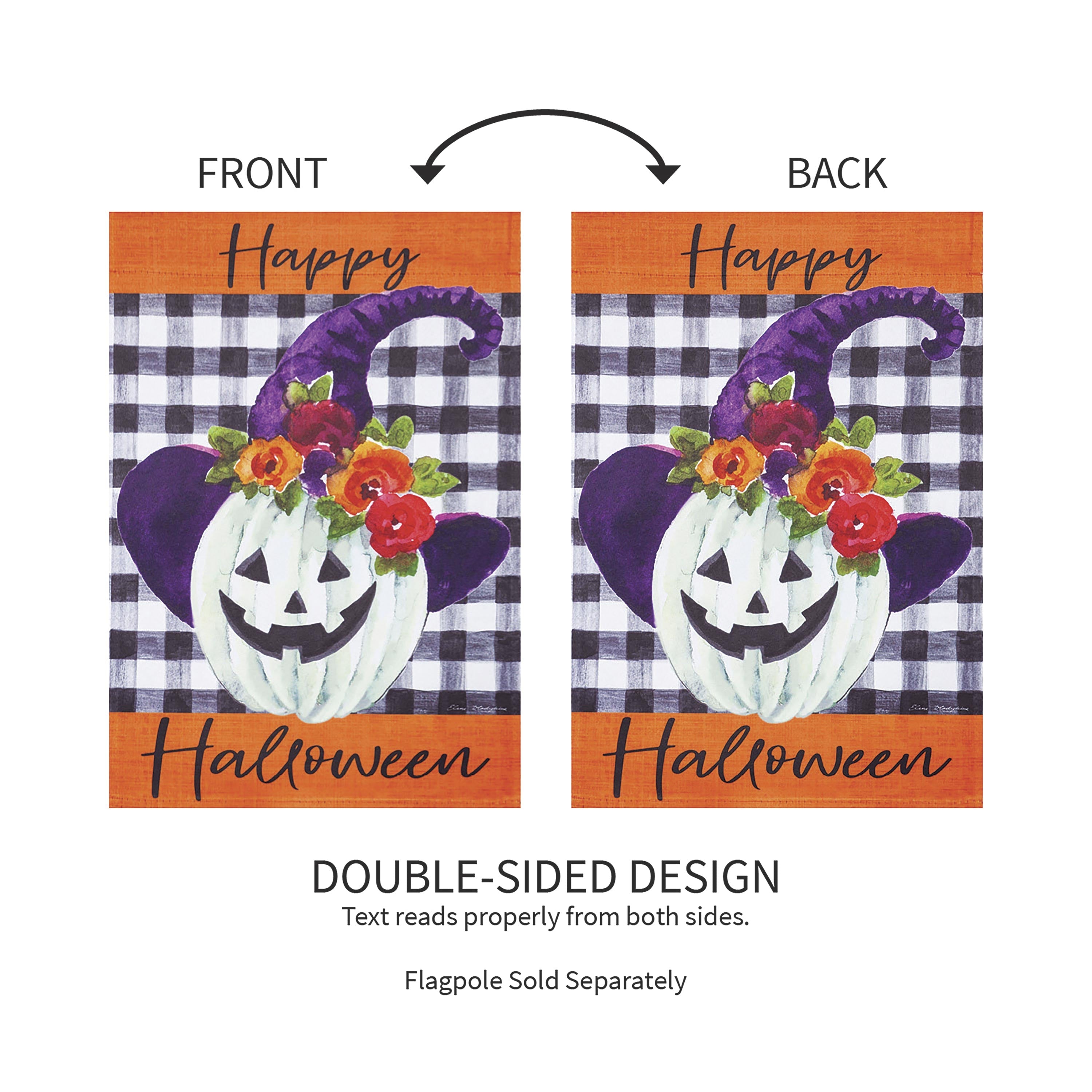 Pumpkin Witch Garden Suede Flag