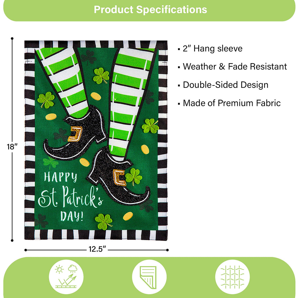Dancing St. Patrick's Day Garden Burlap Flag