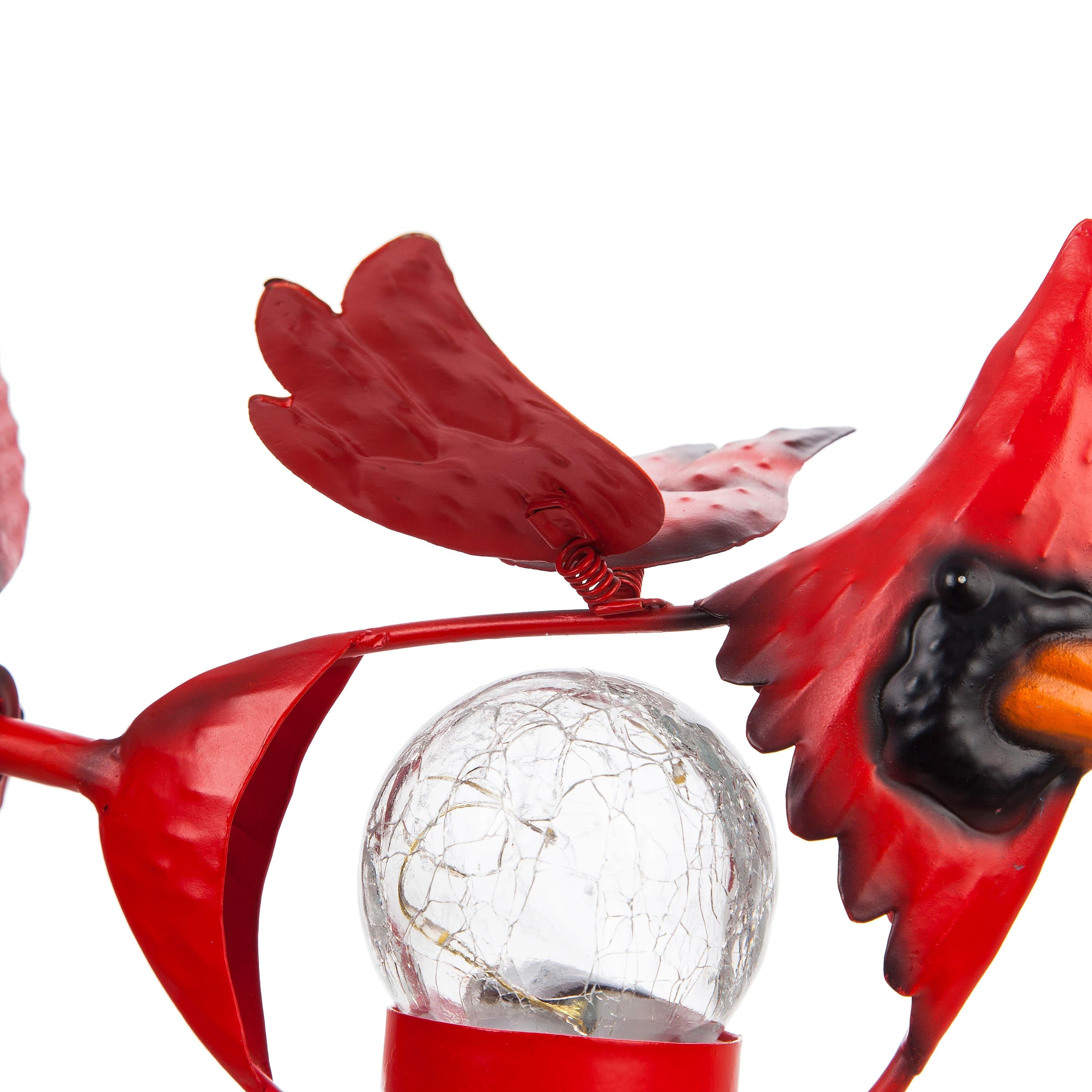 Memorial Mobile, Solar Cardinal Metal Wind Spinner with Glass Orb