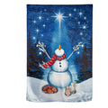 Star Heart Snowman Lustre House Flag