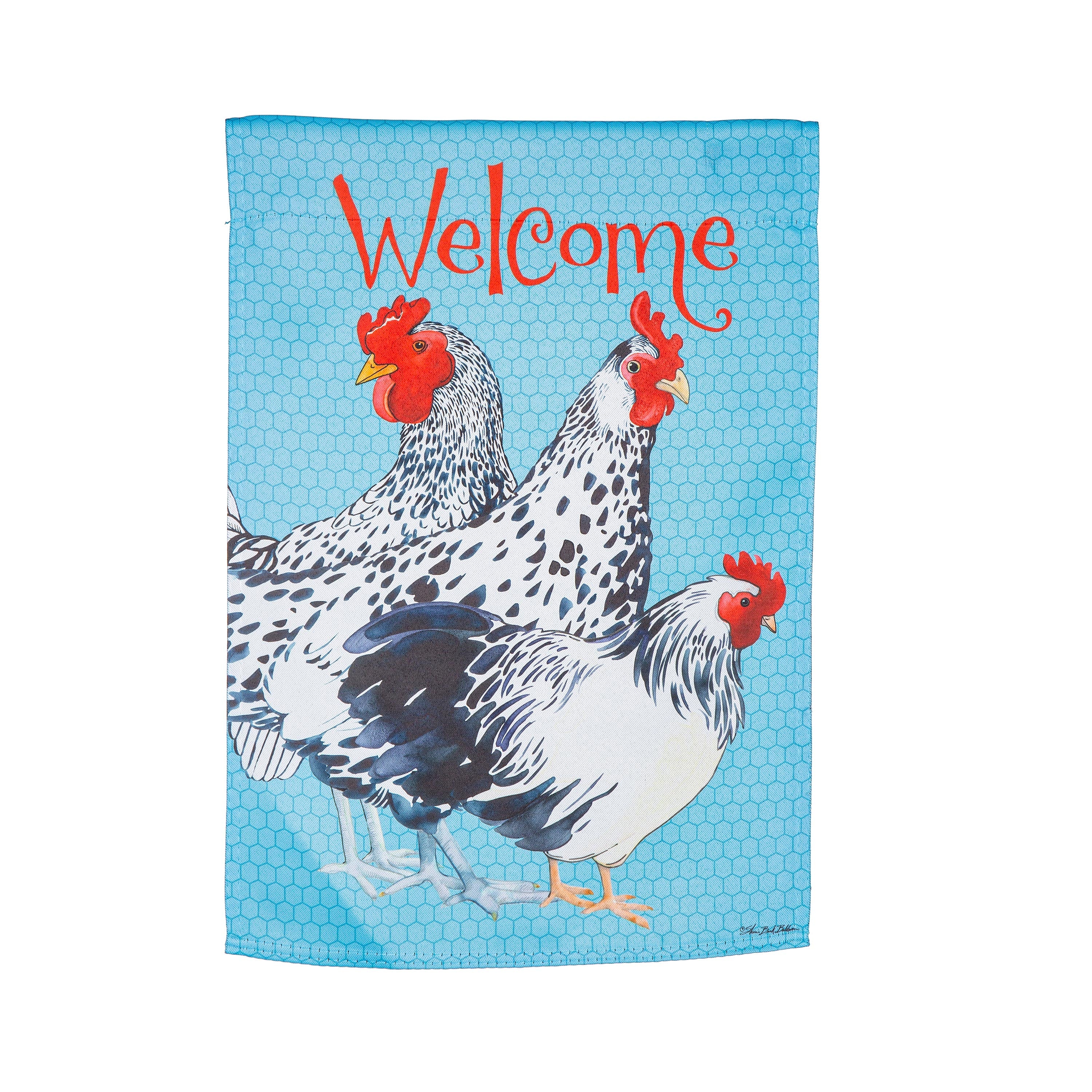 Chickens Suede Garden Flag