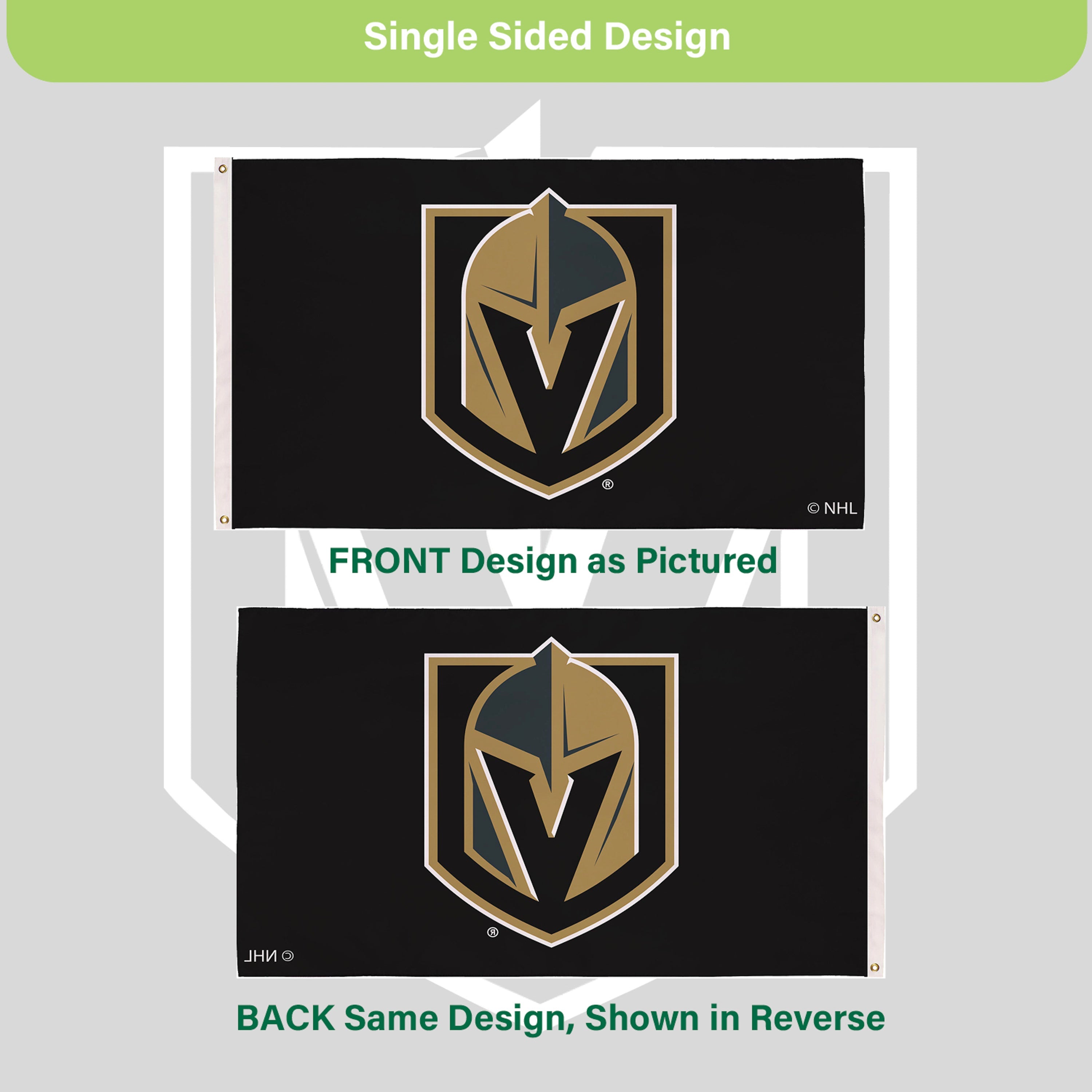3'x5' Single Sided Flag w/ 2 Grommets, Vegas Golden Knights
