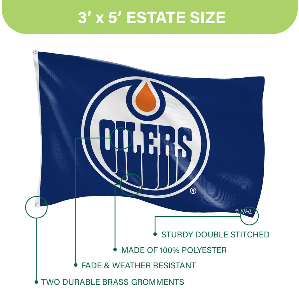 Edmonton Oilers Single Sided Flag w/ 2 Grommets, 3'x5'