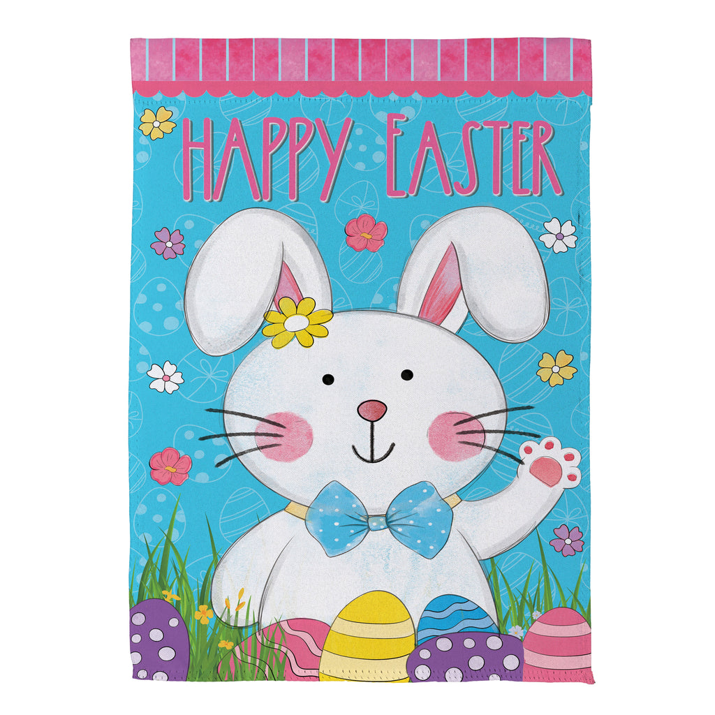 Bowtie Bunny Suede Garden Flag