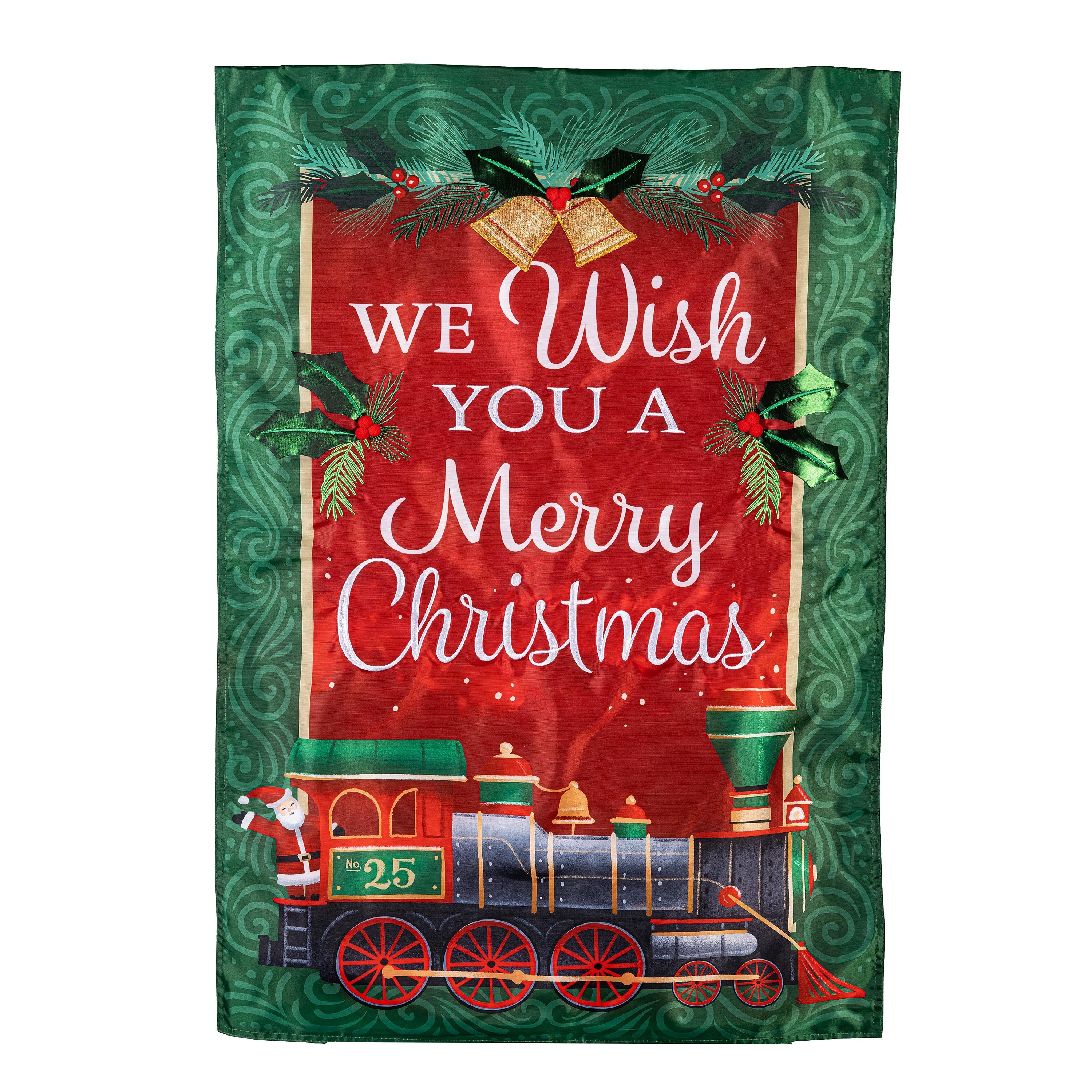 North Pole Express Applique House Flag