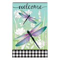 Dragonflies and Wildflowers Applique Garden Flag