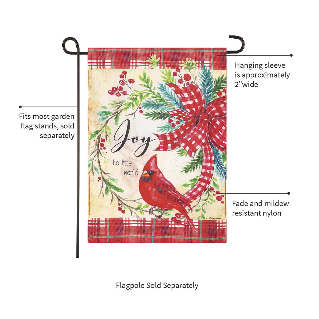 Cardinal Joy Burlap Garden Flag