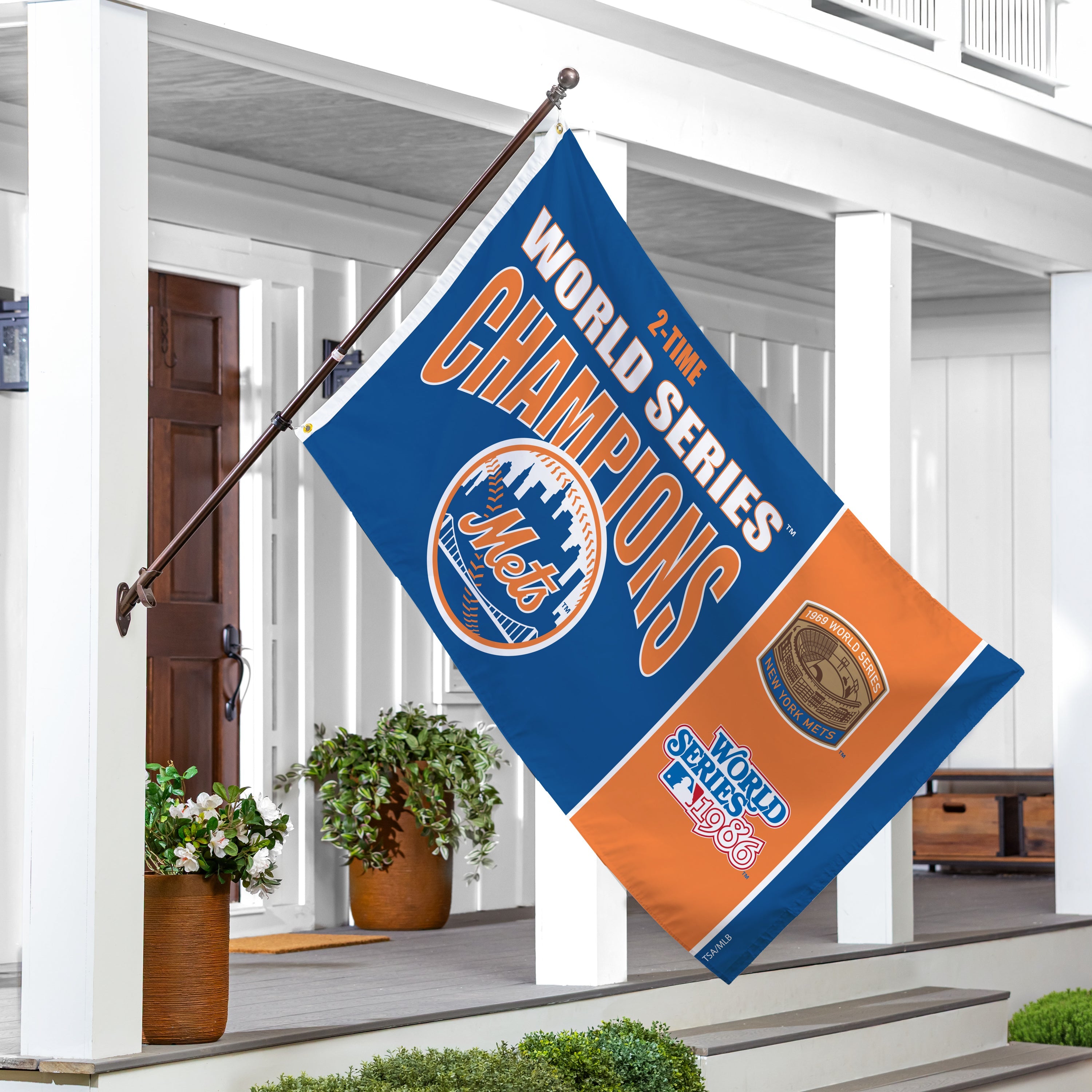 New York Mets Single Sided Flag w/ 2 Grommets, 3'x5' Multi Win Flag