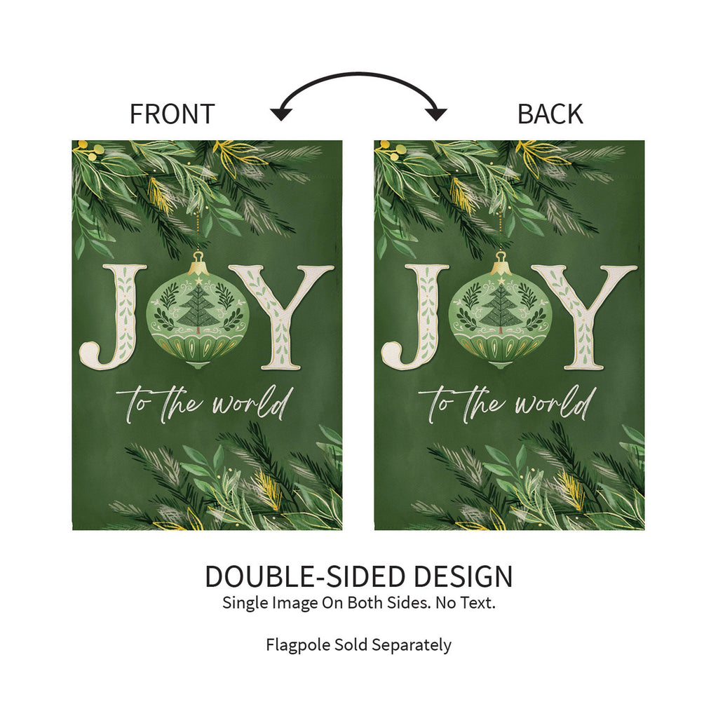 Greenery Joy To The World Suede Garden Flag