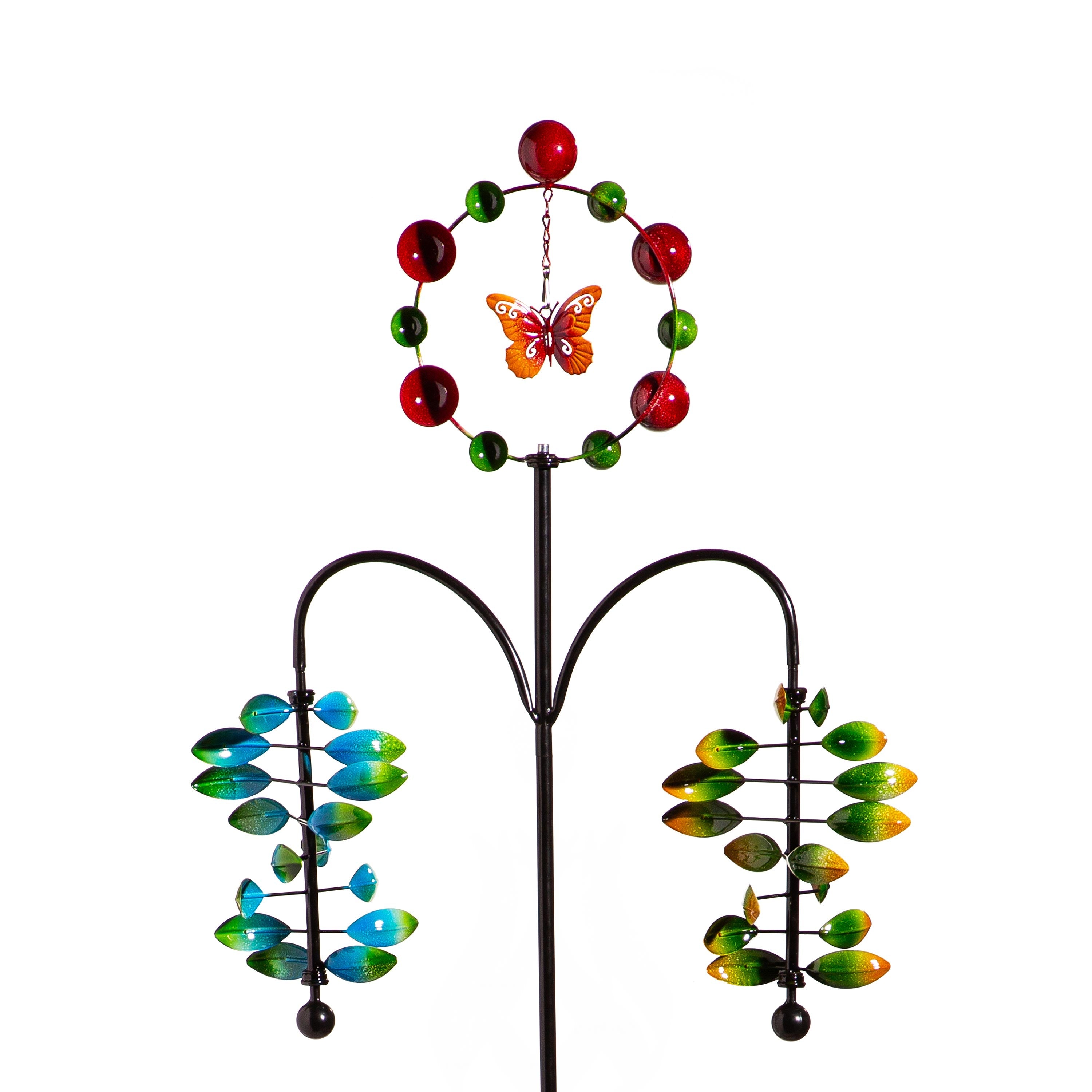 Metal Wind Spinner, Colorful Dynamic Helix, 75"H