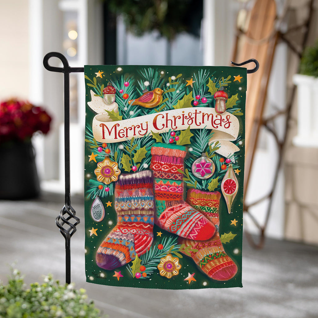 Sock Ornaments Suede Garden Flag