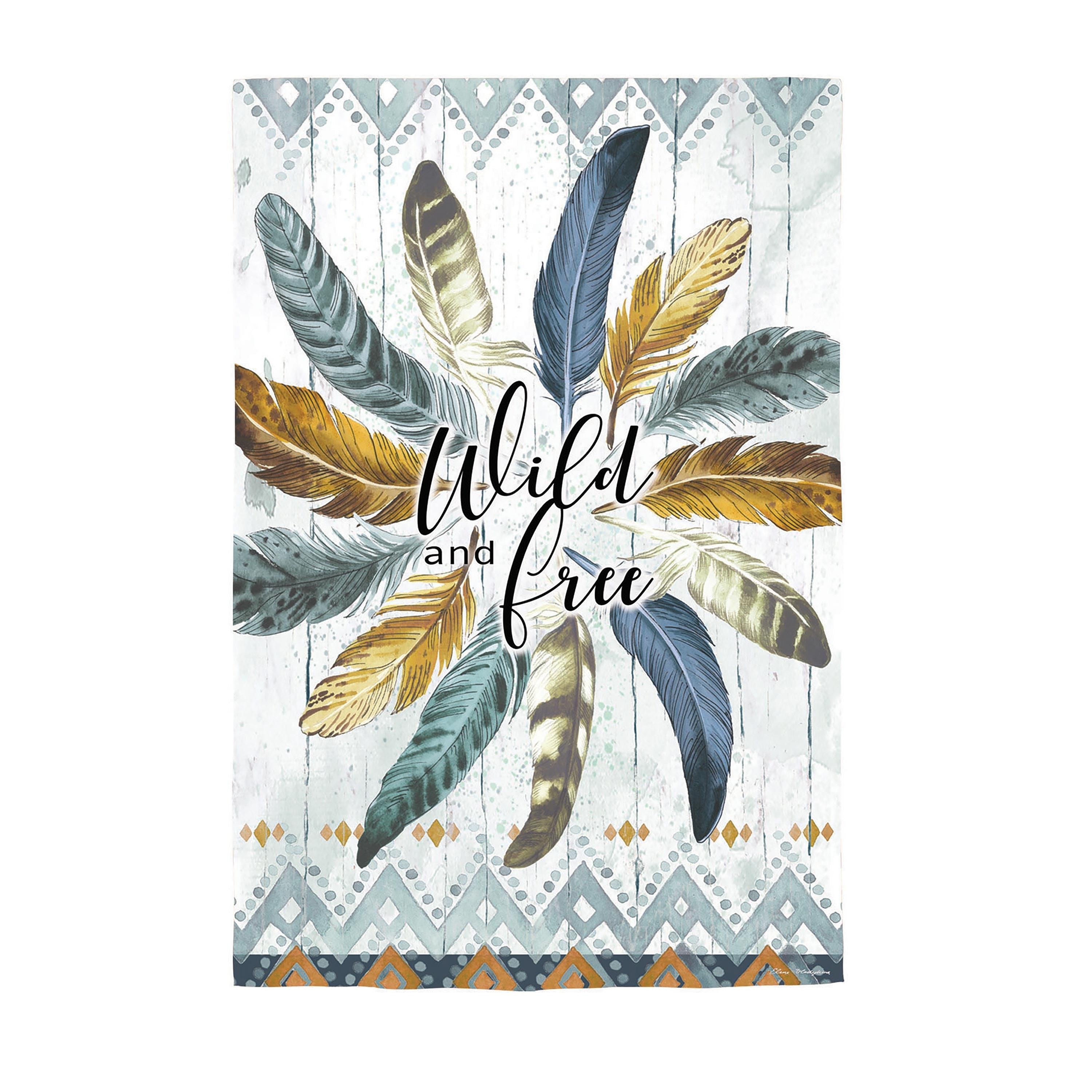 Feather Circle Moire Garden Flag