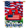 House Sub Suede Patriotic Pup Truck Flag
