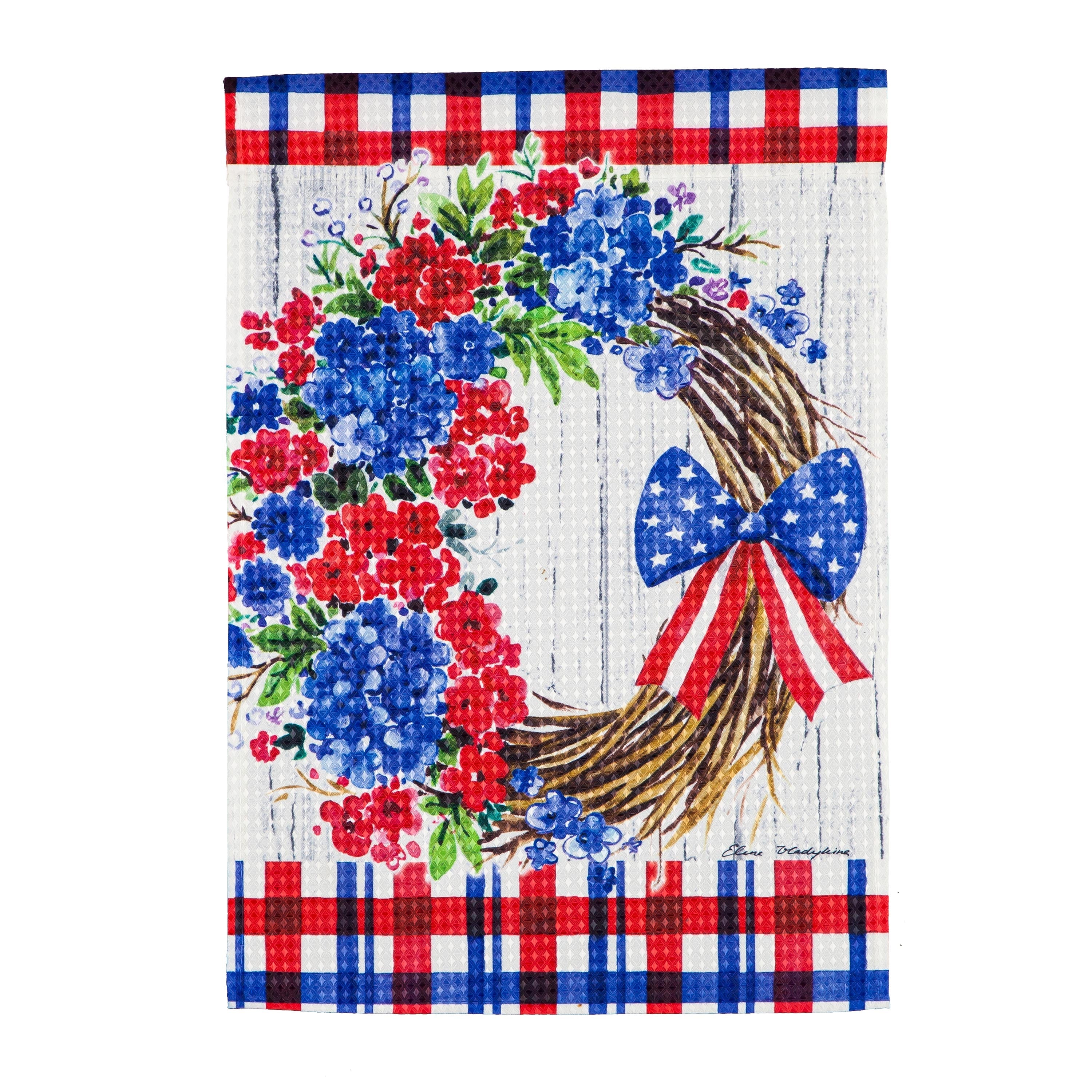 Patriotic Wreath Garden Waffle Flag