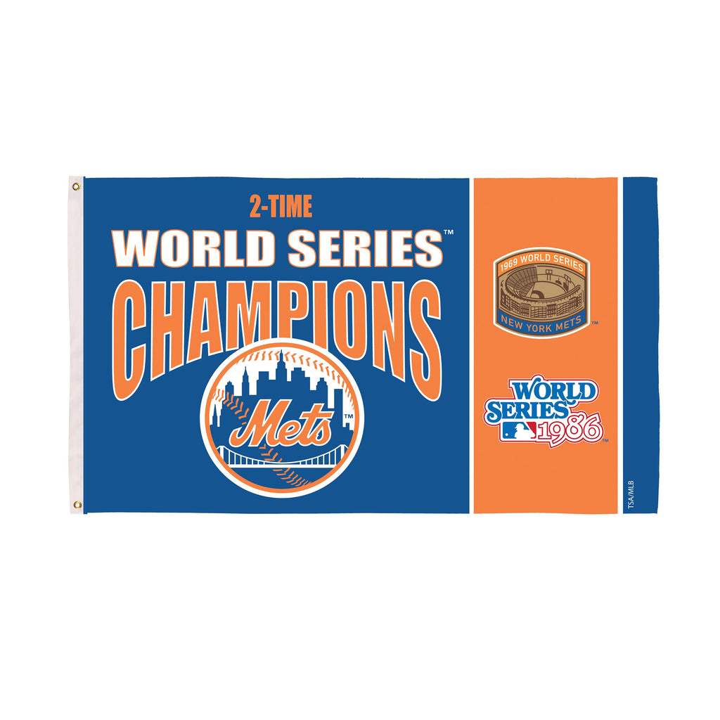 New York Mets Single Sided Flag w/ 2 Grommets, 3'x5' Multi Win Flag