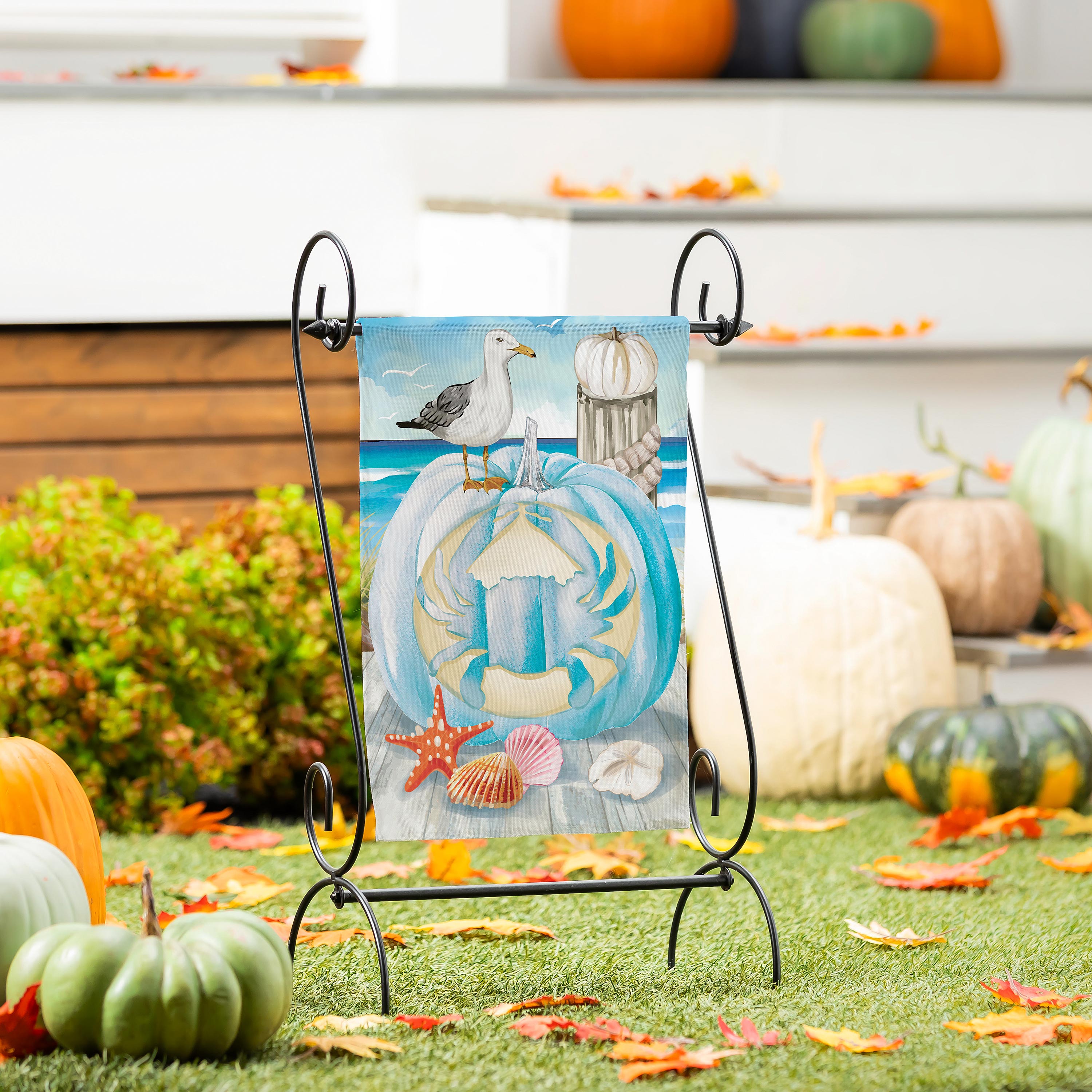 Crab O' Lantern Suede Garden Flag