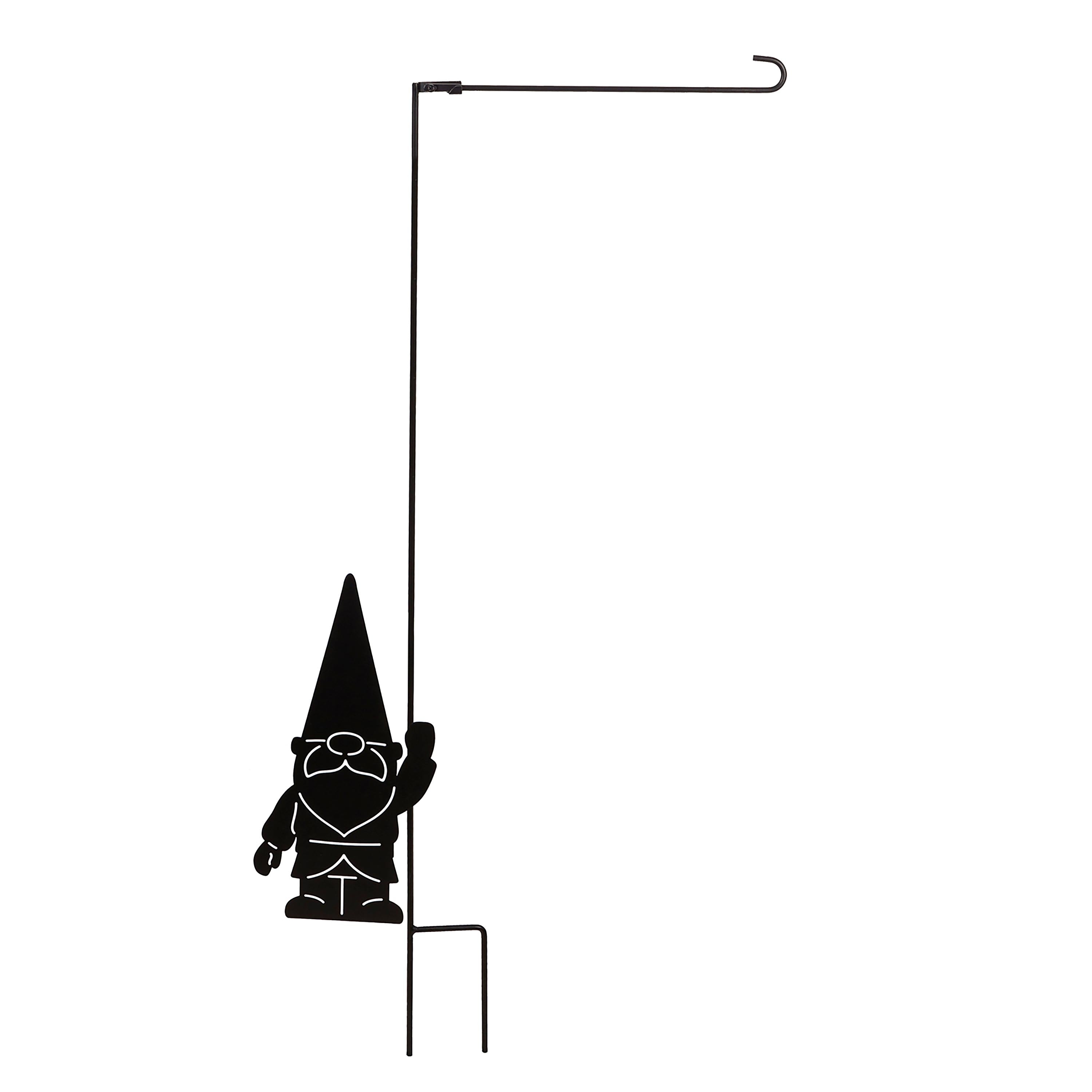 Gnome Laser Cut Garden Flag Stand