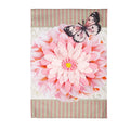 Dahlia & Butterfly Burlap Garden Flag