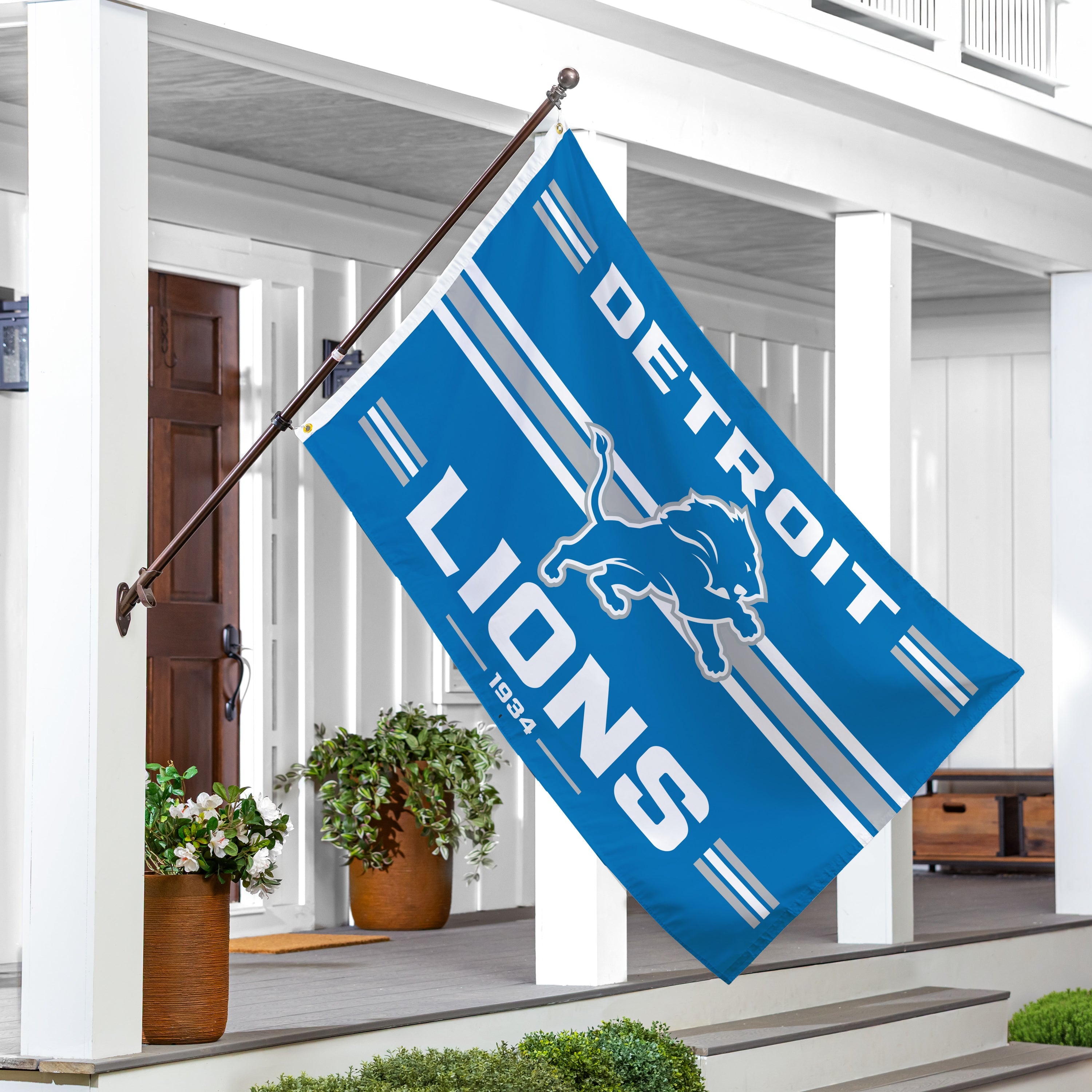 Detroit Lions Single Sided Flag w/ 2 Grommets, 3'x5'