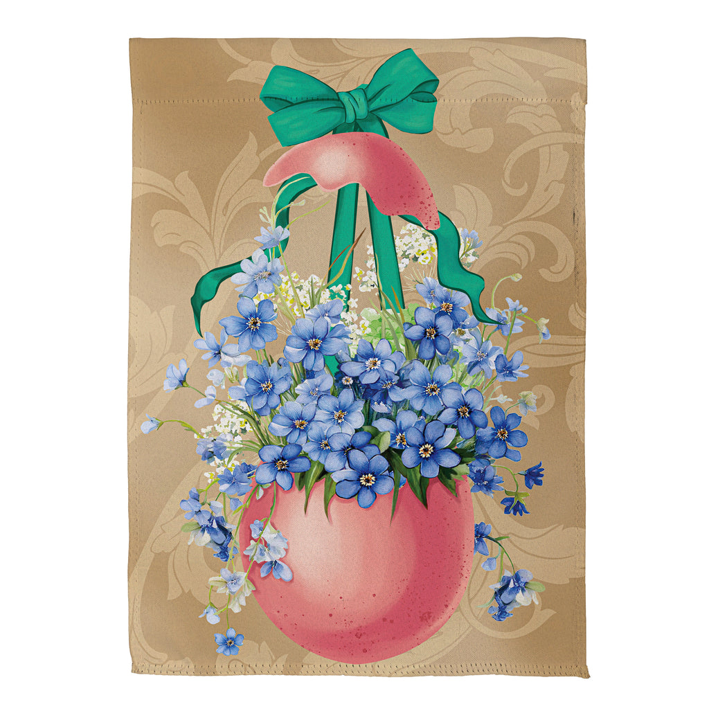 Floral Easter Egg Suede Garden Flag