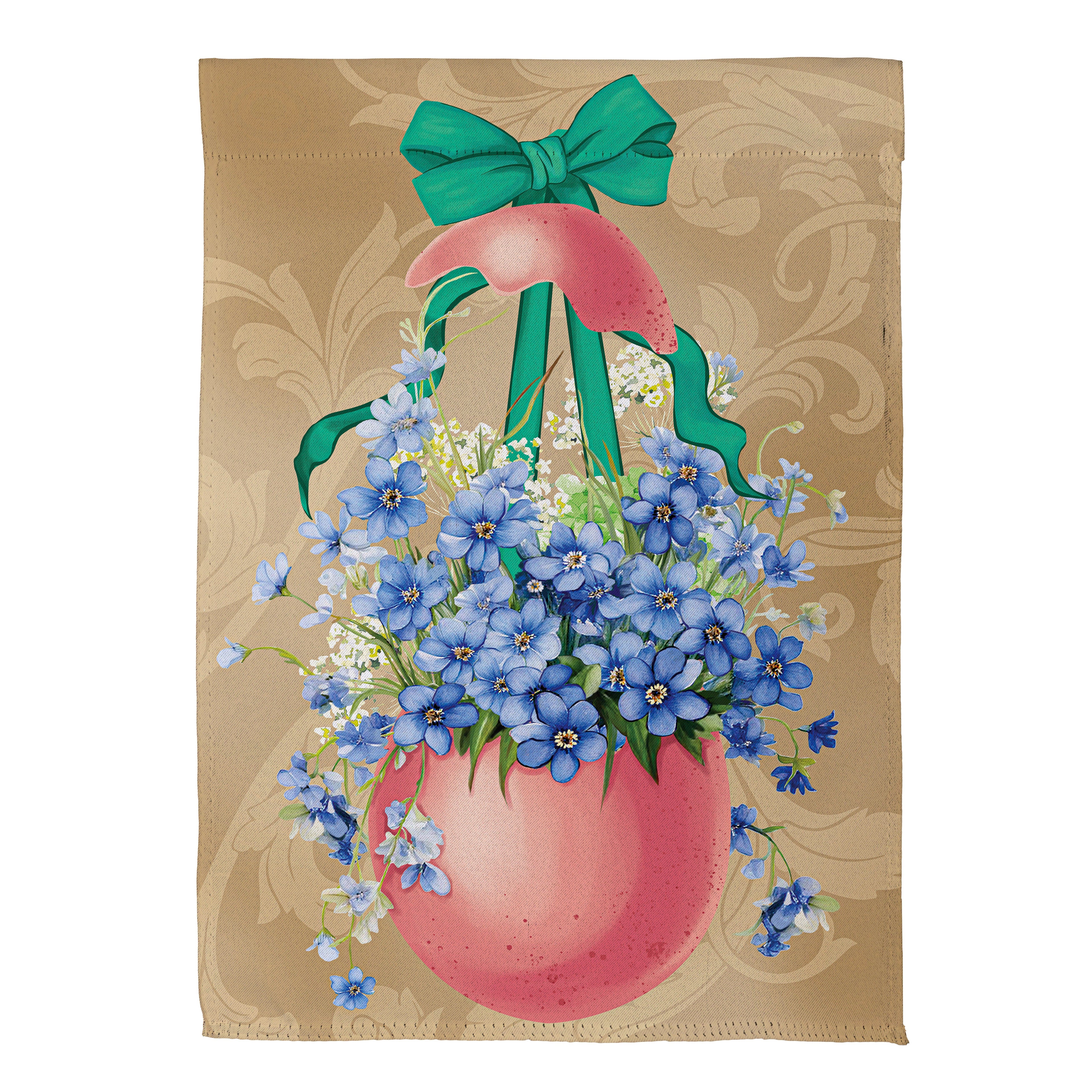 Floral Easter Egg Suede Garden Flag