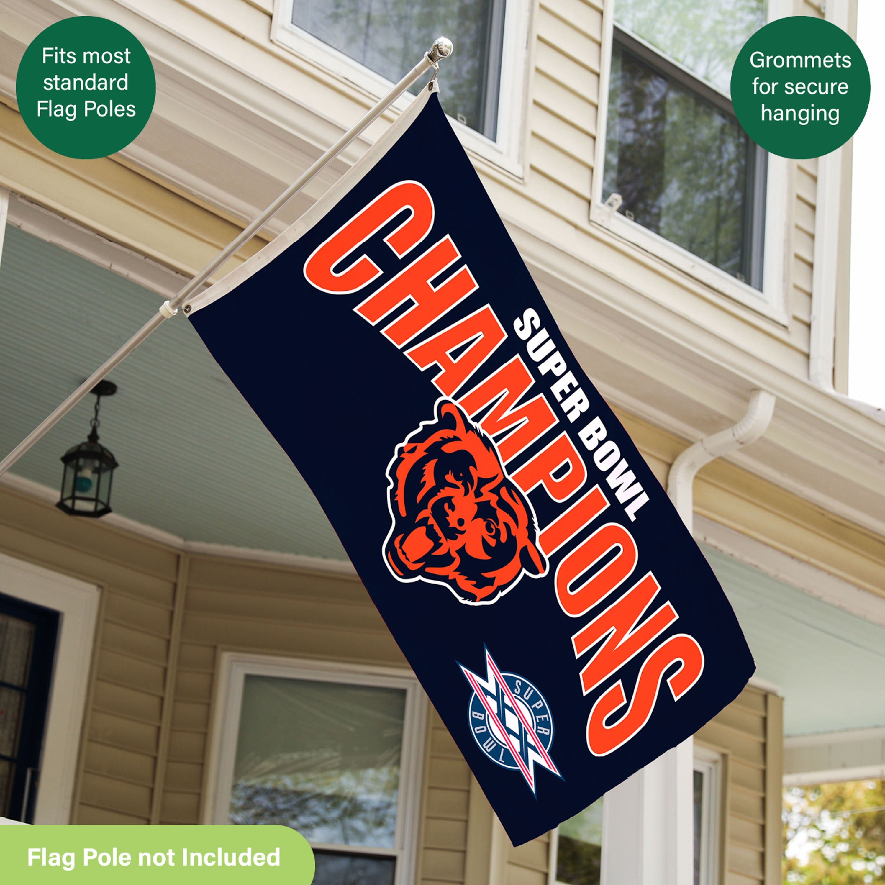 Chicago Bears Superbowl XX Champions Football 3x5 Flag