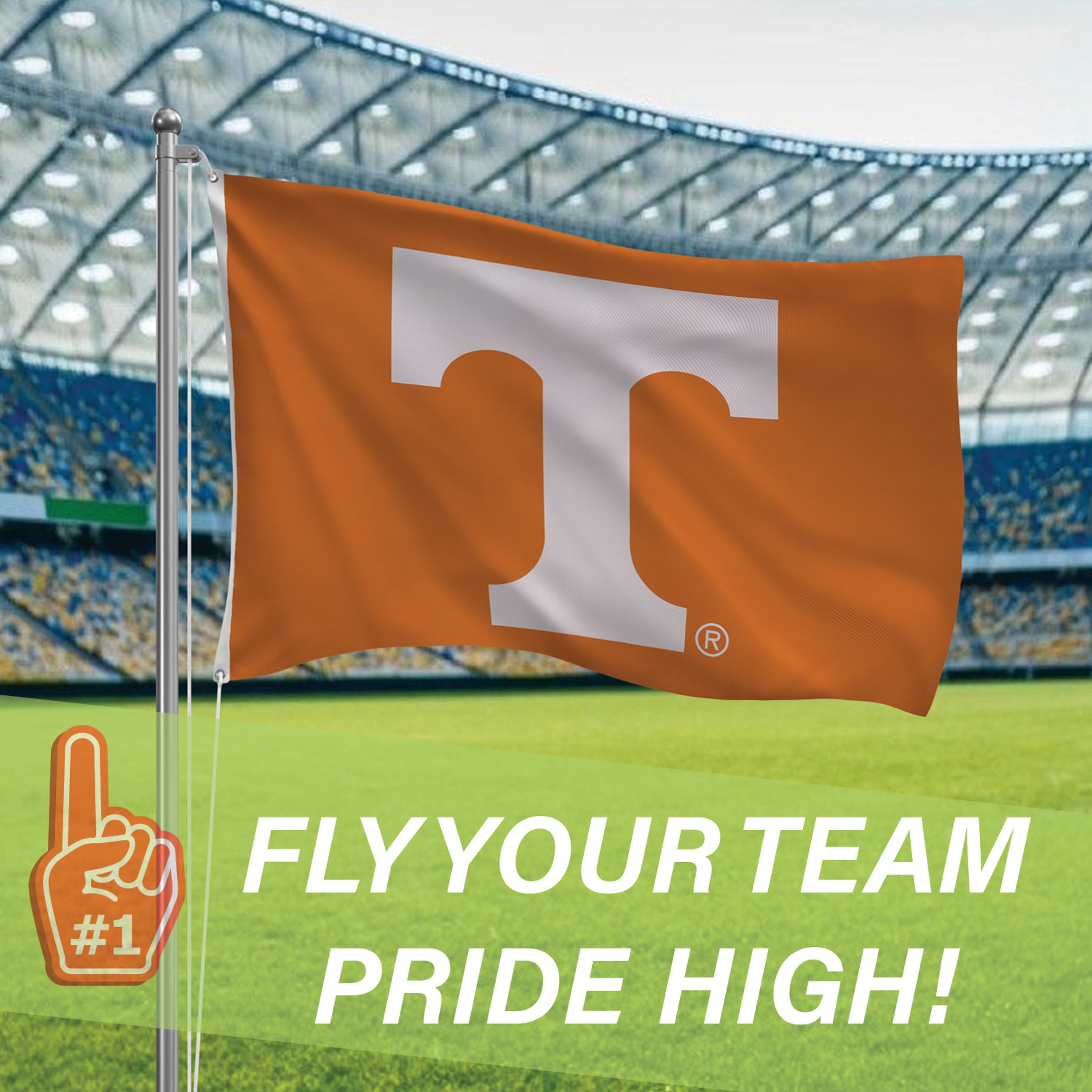 University of Tennessee Single Sided Estate Flag with 2 Grommets, 3'x5'