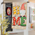 Home Gnome House Burlap Flag