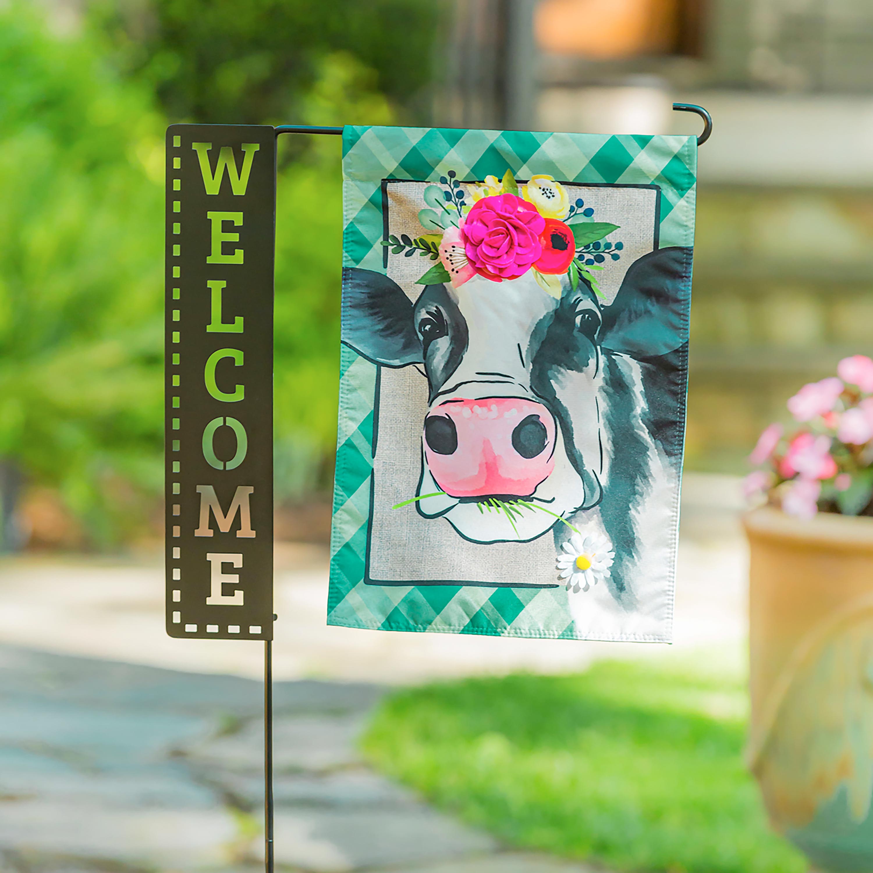 Welcome Laser Cut Garden Flag Stand