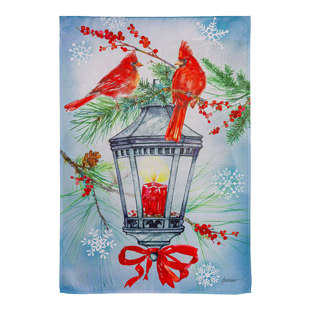 Cardinal Lantern Suede House Flag