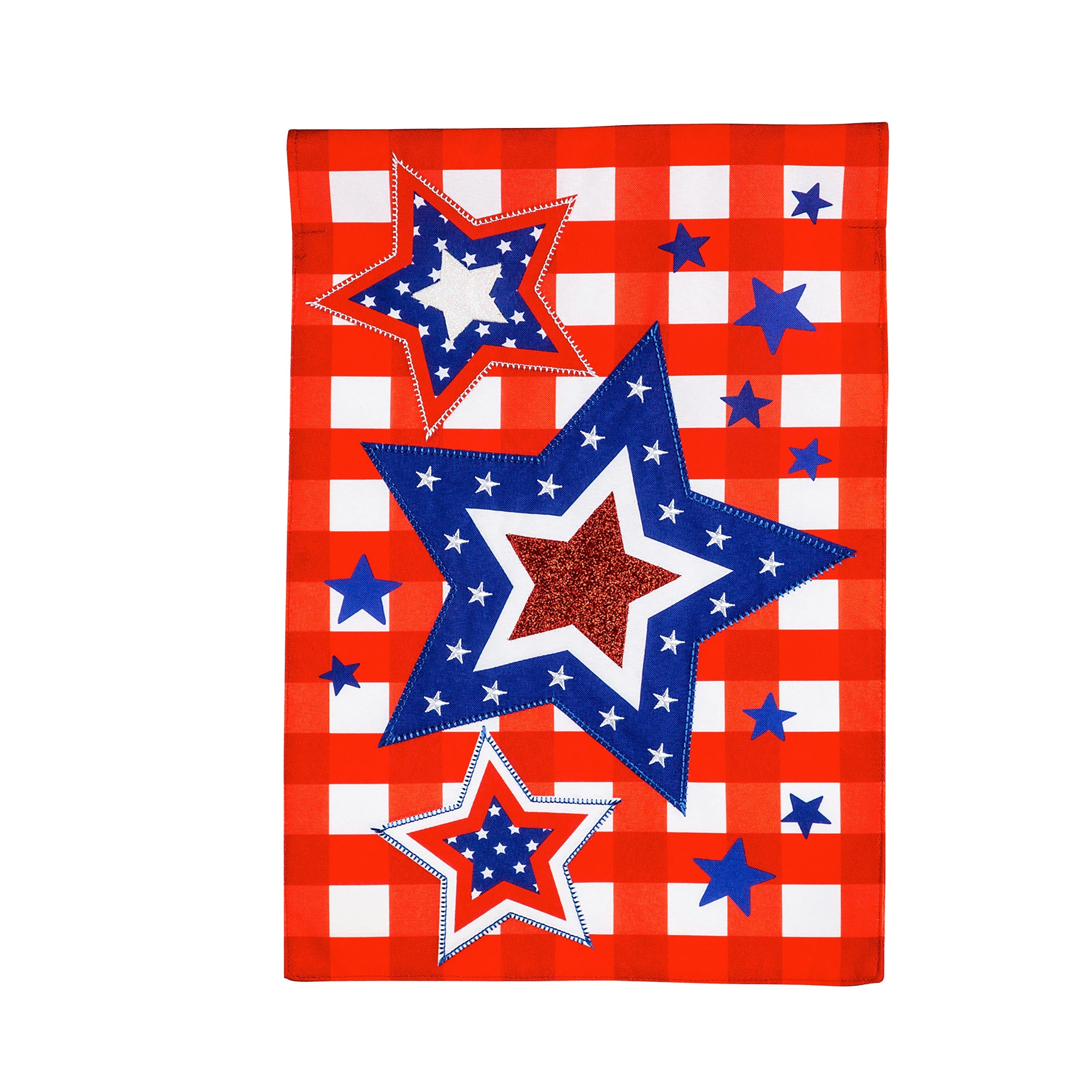 Patriotic Star Trio House Linen Flag